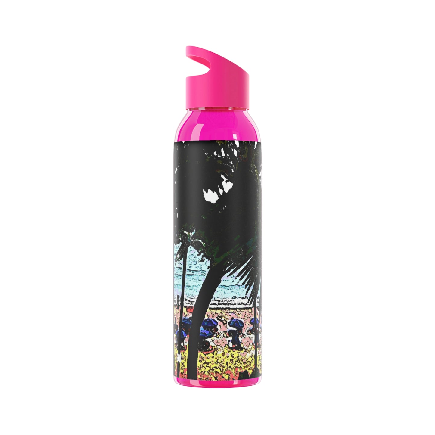 Sky Water Bottle ... "A Beautiful Beach Amongst The Palms" ... The Outrigger Waikiki, Honolulu, Oahu ... Original Works ...