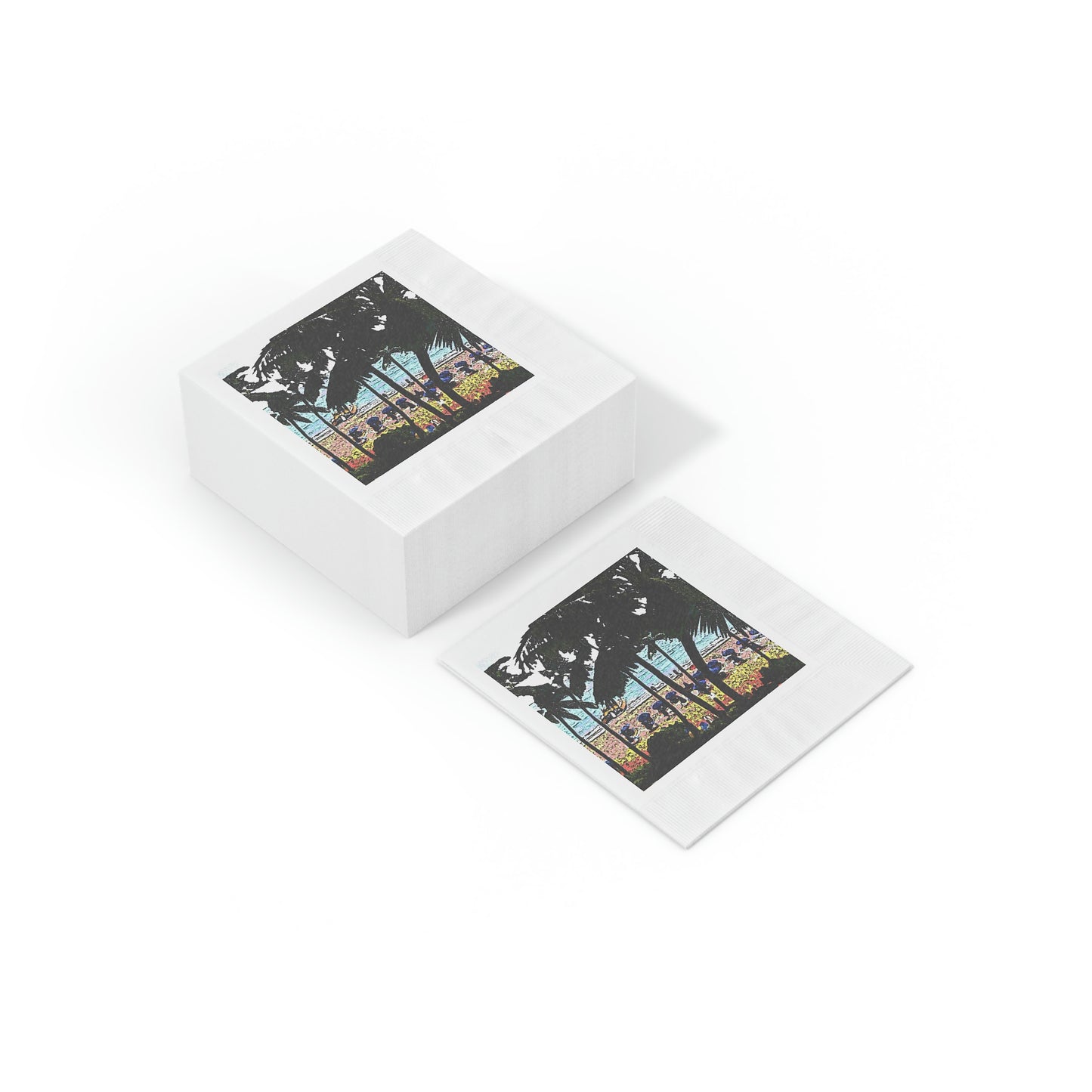 White Coined Napkins ... "A Beautiful Beach Amongst The Palms" ... The Outrigger Waikiki, Honolulu, Oahu ... Original Works ...