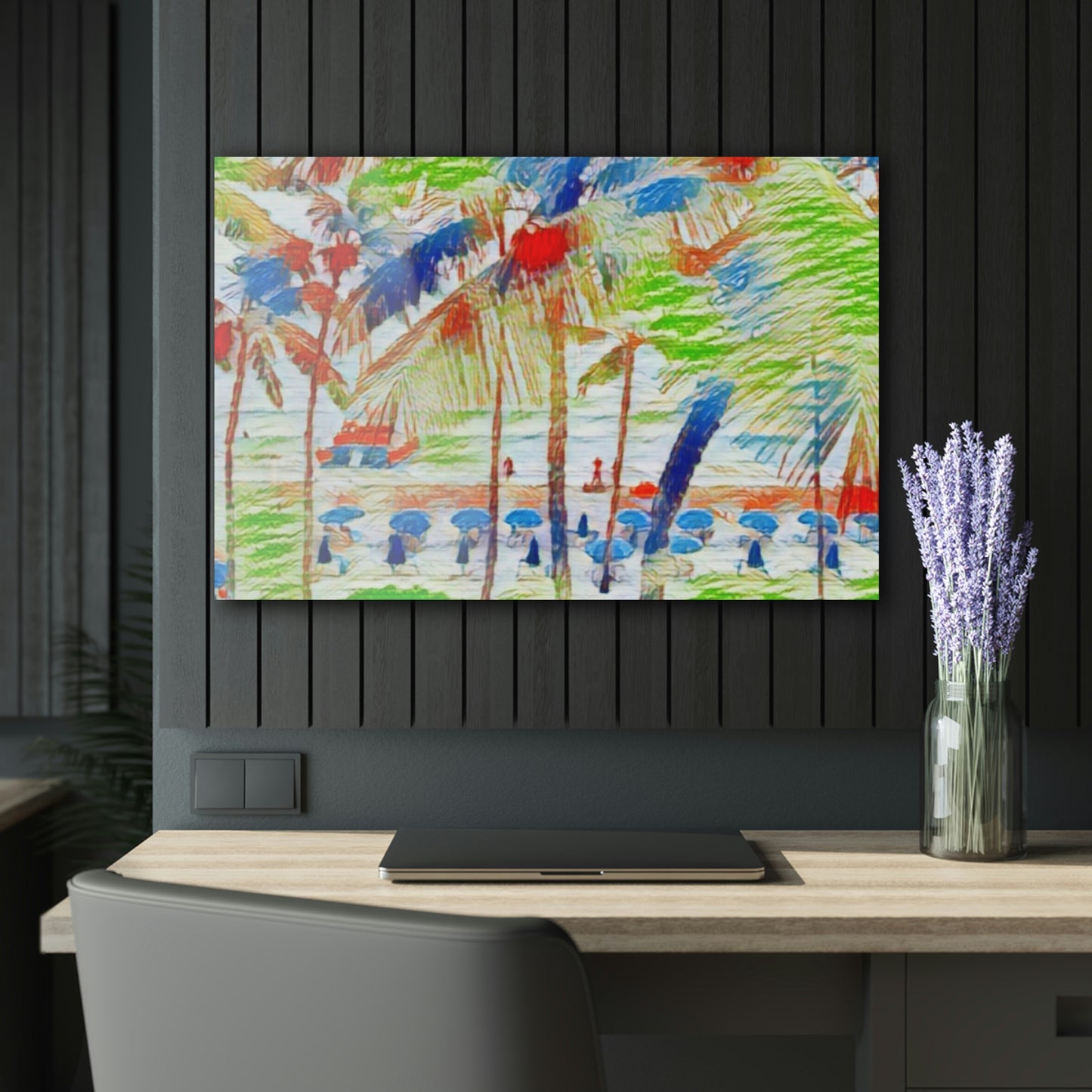 Acrylic Prints (French Cleat Hanging) ... "The Royal Hawai'ian: Waikiki Beach_Beach" ... Honolulu, HI ... Ocotber 2014 (Halloween) ... Original Works ...