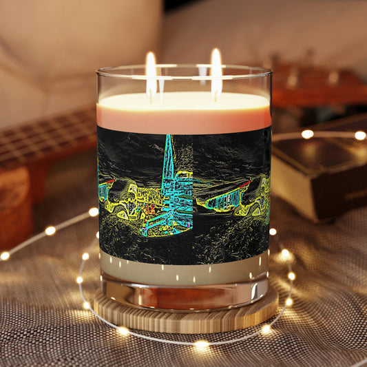 Scented Candle - Full Glass, 11oz ... "Snow Vehicle In Snow Storm At-Rest" ... Circa 12Mar23 ... Central Idaho ... 18-Hours Rendering Time: Original Works ...