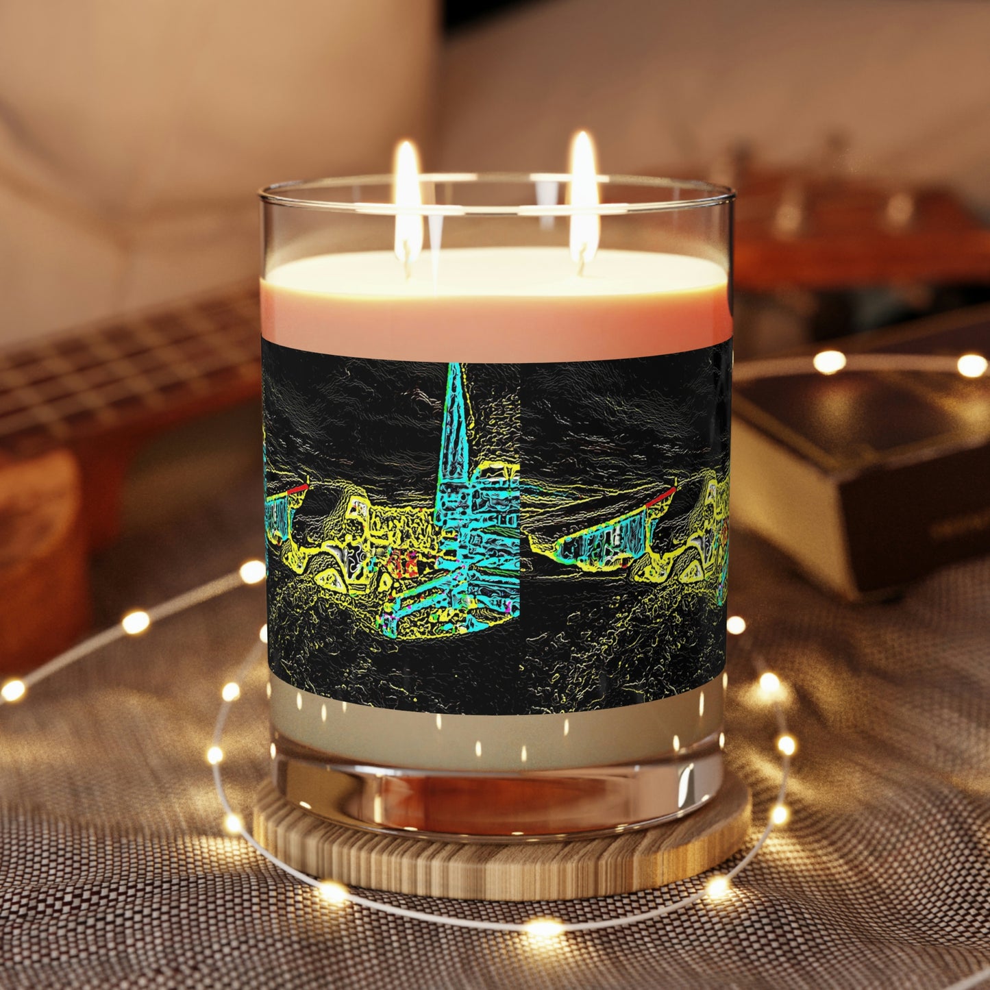 Scented Candle - Full Glass, 11oz ... "Snow Vehicle In Snow Storm At-Rest" ... Circa 12Mar23 ... Central Idaho ... 18-Hours Rendering Time: Original Works ...