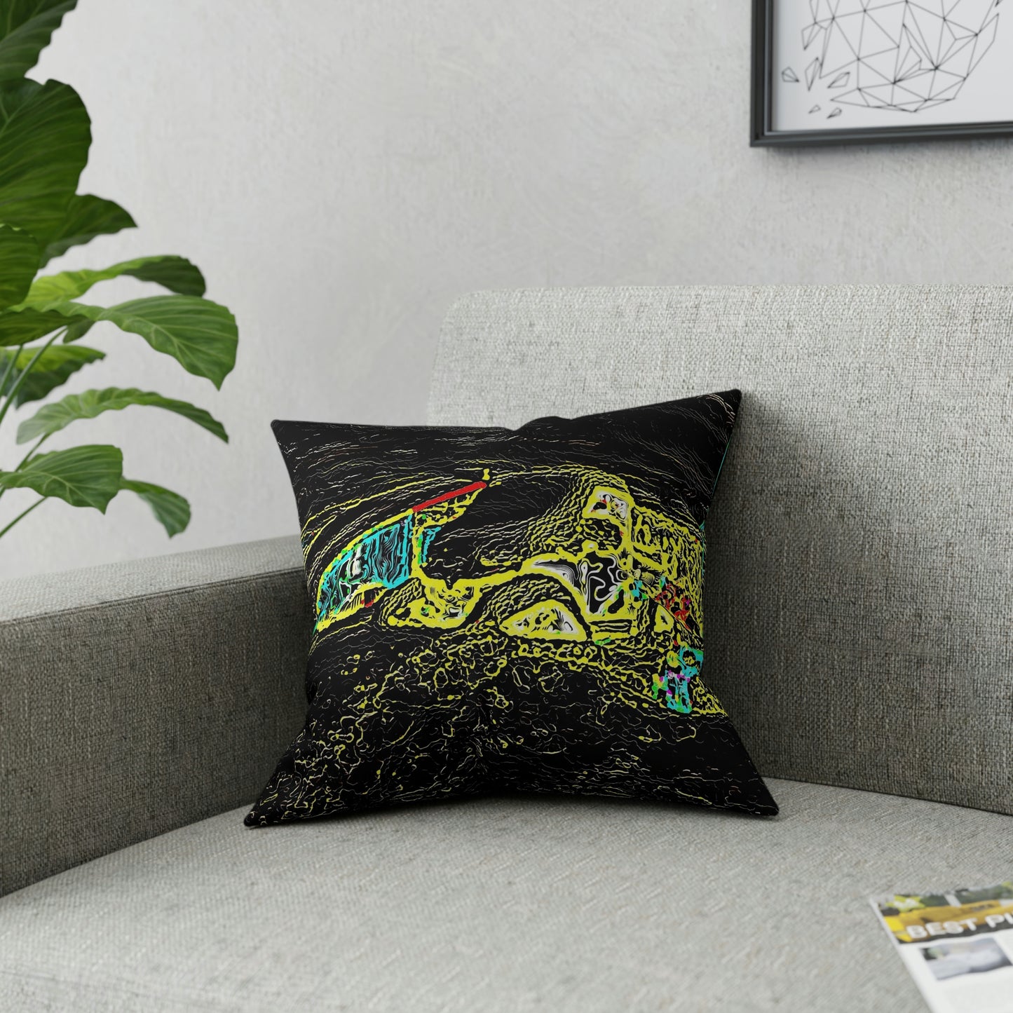 Broadcloth Pillow ...  "Snow Vehicle In Snow Storm At-Rest" ... Circa 12Mar23 ... Central Idaho ... 18-Hours Rendering Time: Original Works ...