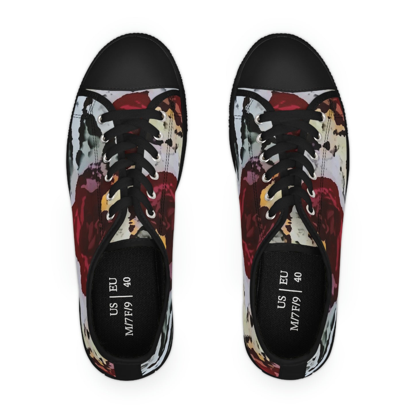 Women's Low Top Sneakers ... "A Friendly Flower" ... Pointsettia 'Pointing' ... Original Works ... (Supplied Photograph) ...