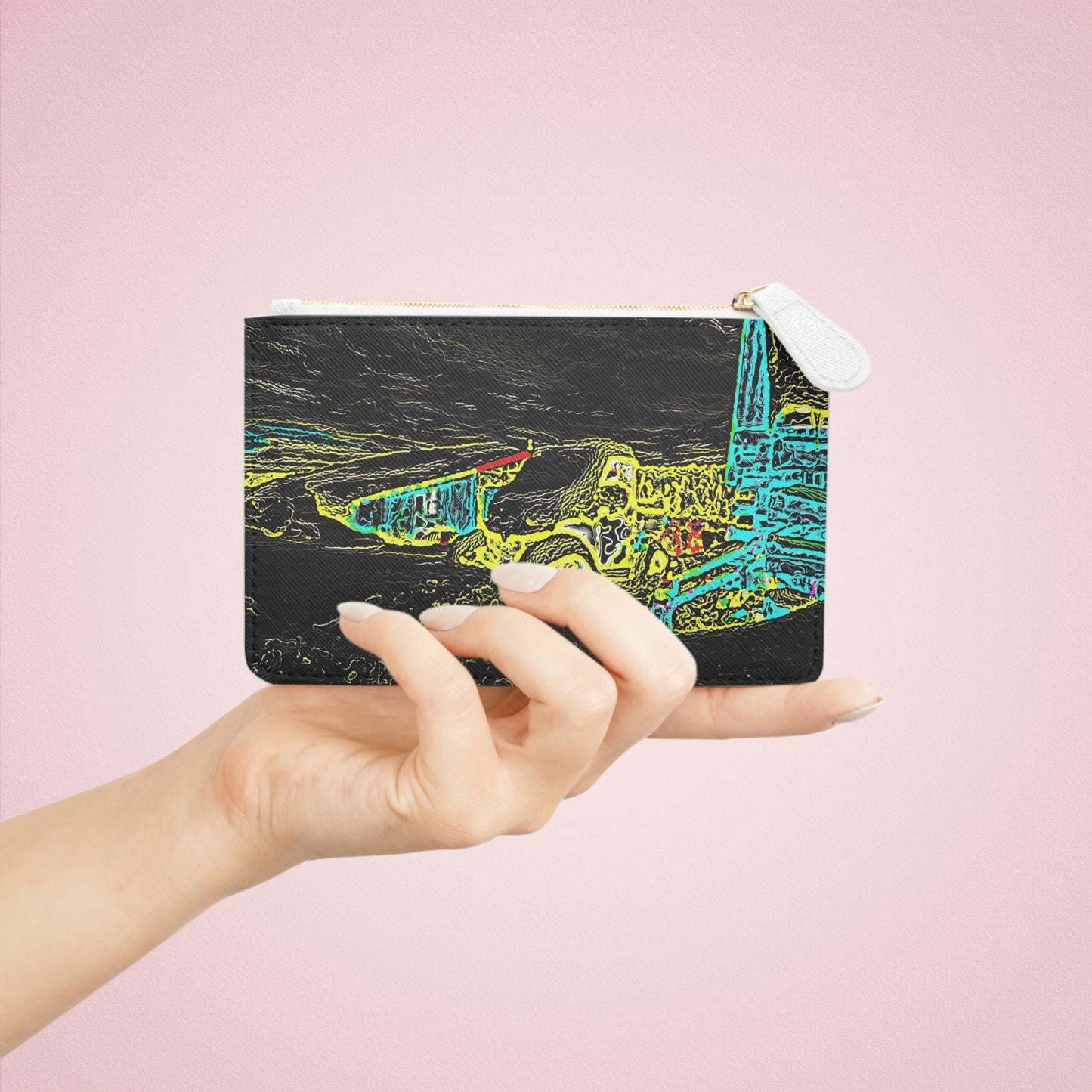 Mini Clutch Bag ...  "Snow Vehicle In Snow Storm At-Rest" ... Circa 12Mar23 ... Central Idaho ... 18-Hours Rendering Time: Original Works ...