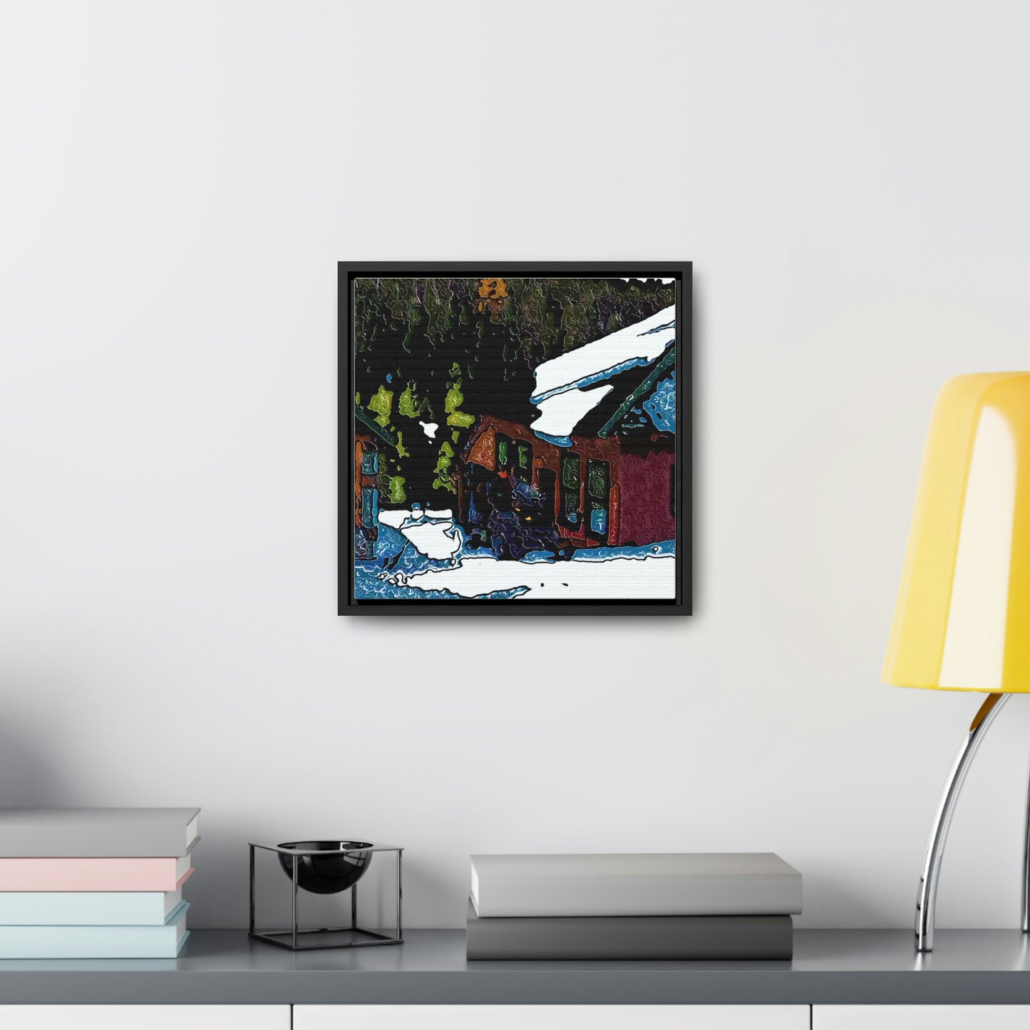 Gallery Canvas Wraps, Square Frame ... "A Rider Passeth-Through-It" ... Colors Galore & A Bit Of Impressionism ... Original Works. Winter 2021. Central Idaho. Rendering Time: 12 Hours ...