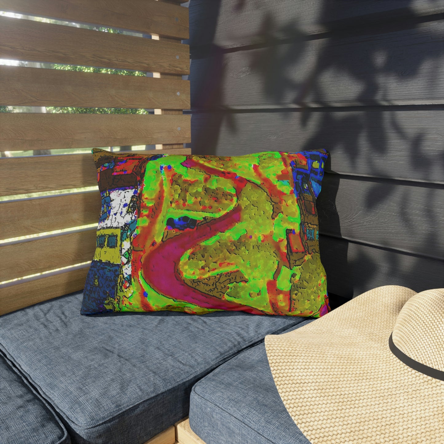 Outdoor Pillows ... A Crazy Street ... 'Eight Winding Curve-Switchbacks' ... "Lombard Street, San Francisco, CA' ... Family Archives: 1970's ... Original Works ...