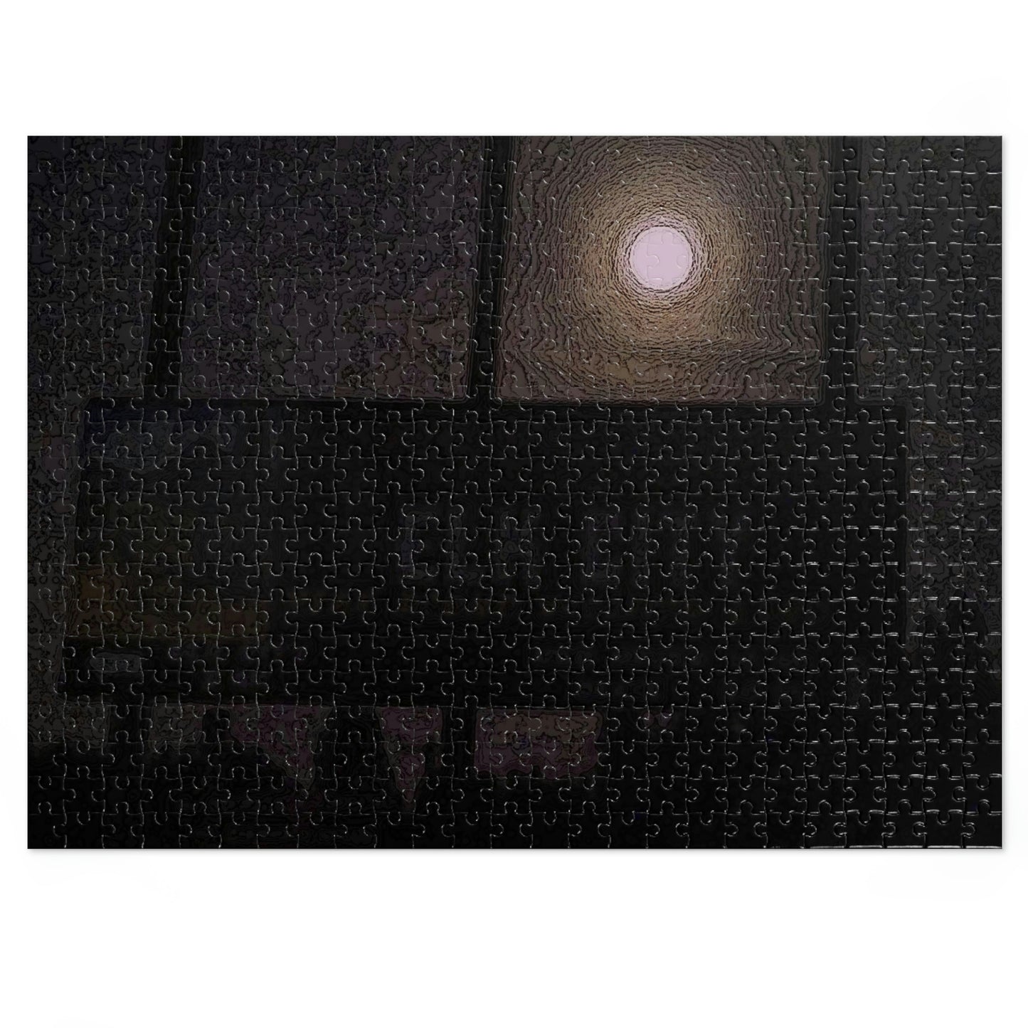 Jigsaw Puzzle (30, 110, 252, 500,1000-Piece) ... Car Approaches From The Stern ... Moon Ascendary From The Bow ... "Two Friendly Travellers On A Cold Night Near Elk City" ... C