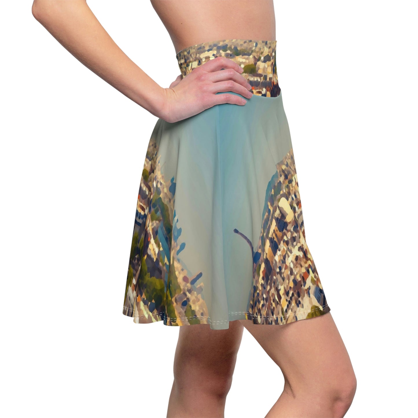 Women's Skater Skirt ... Au Paris ... "Along The River Seine" ... Barbara Joan Bonnell-Holt: 1972 ... Original Works ...