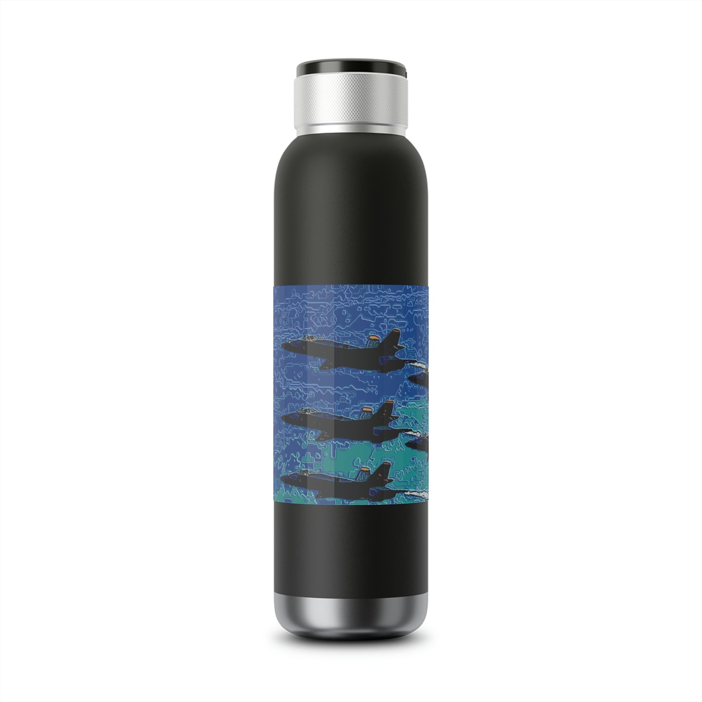 Soundwave Copper Vacuum Audio Bottle 22oz ... Seattle Seafair ..."Blue Angels Run Over Lake Washington" ... Circa Mid 1980's ... Dr FJ Holt ... Original Works ...