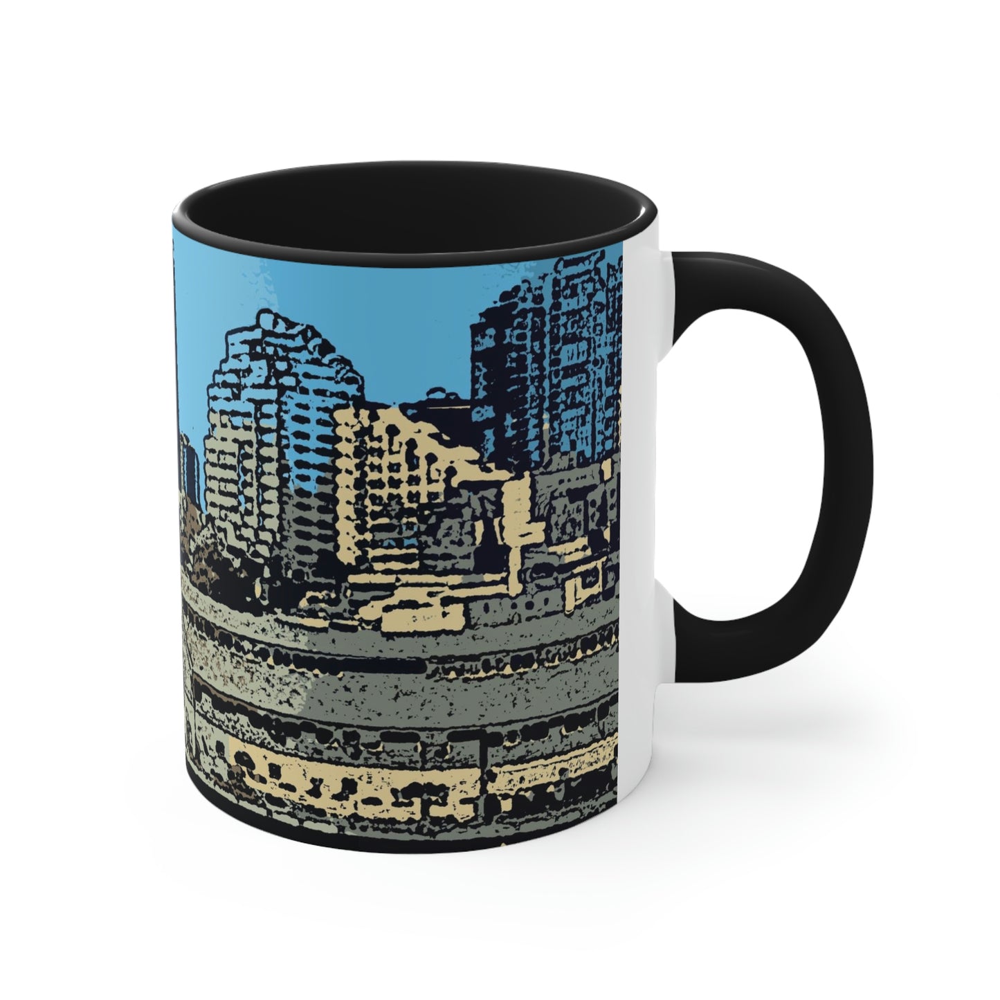 Accent Coffee Mug, 11oz ... That Classic Wheel ... 'Seattle's Wheel' ... & An Old Classic Waterside Vendors ...  'Family Archives' ... Original Works ...