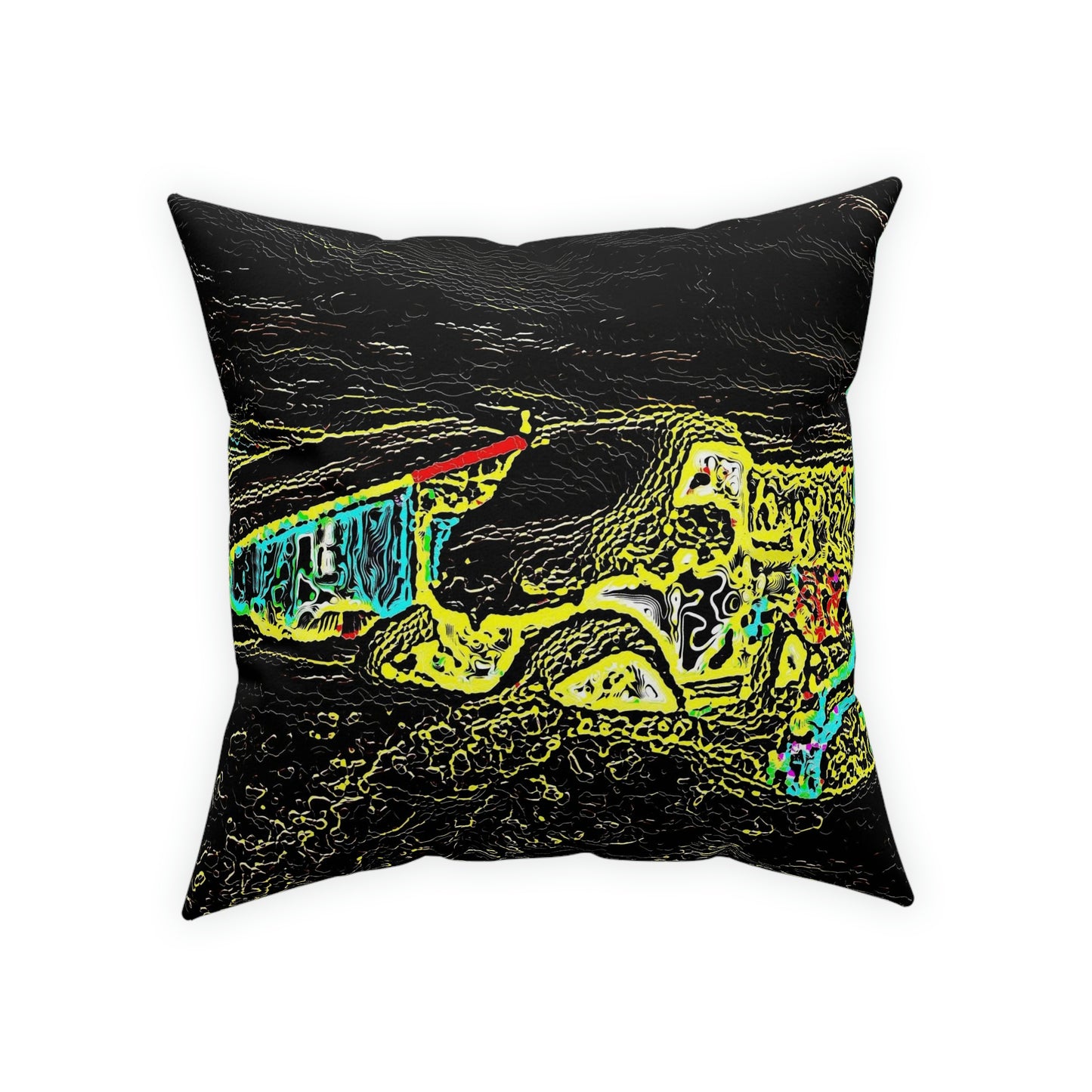Broadcloth Pillow ...  "Snow Vehicle In Snow Storm At-Rest" ... Circa 12Mar23 ... Central Idaho ... 18-Hours Rendering Time: Original Works ...