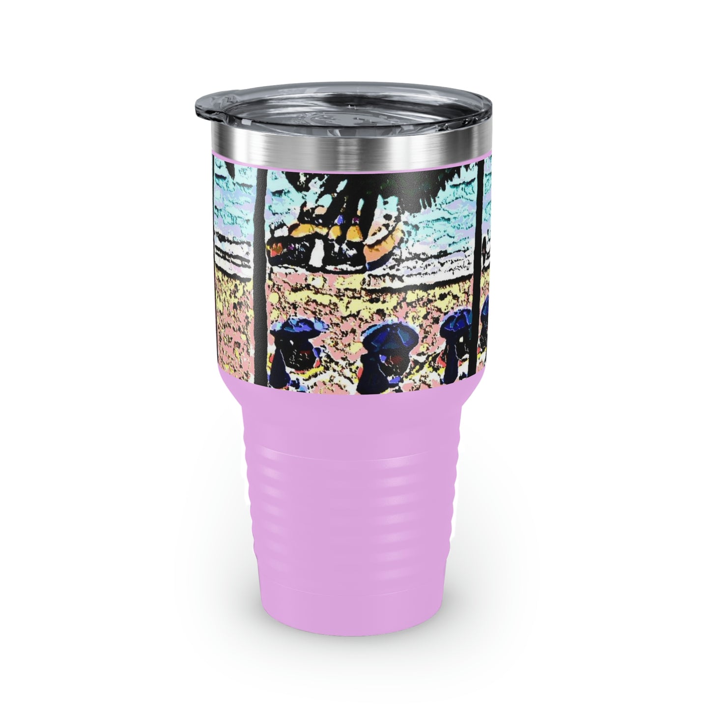 Ringneck Tumbler, 30oz ... "A Beautiful Beach Amongst The Palms" ... The Outrigger Waikiki, Honolulu, Oahu ... Original Works ...