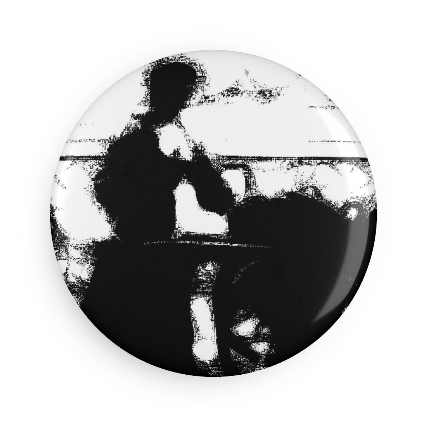 Button Magnet, Round (1 & 10 pcs) ... Dublin's "Molly Malone Along Grafton Street" ... Cryin' Cockels & Muscles Alive-Alive-Oh ... Circa 2003 ... Original Works ...
