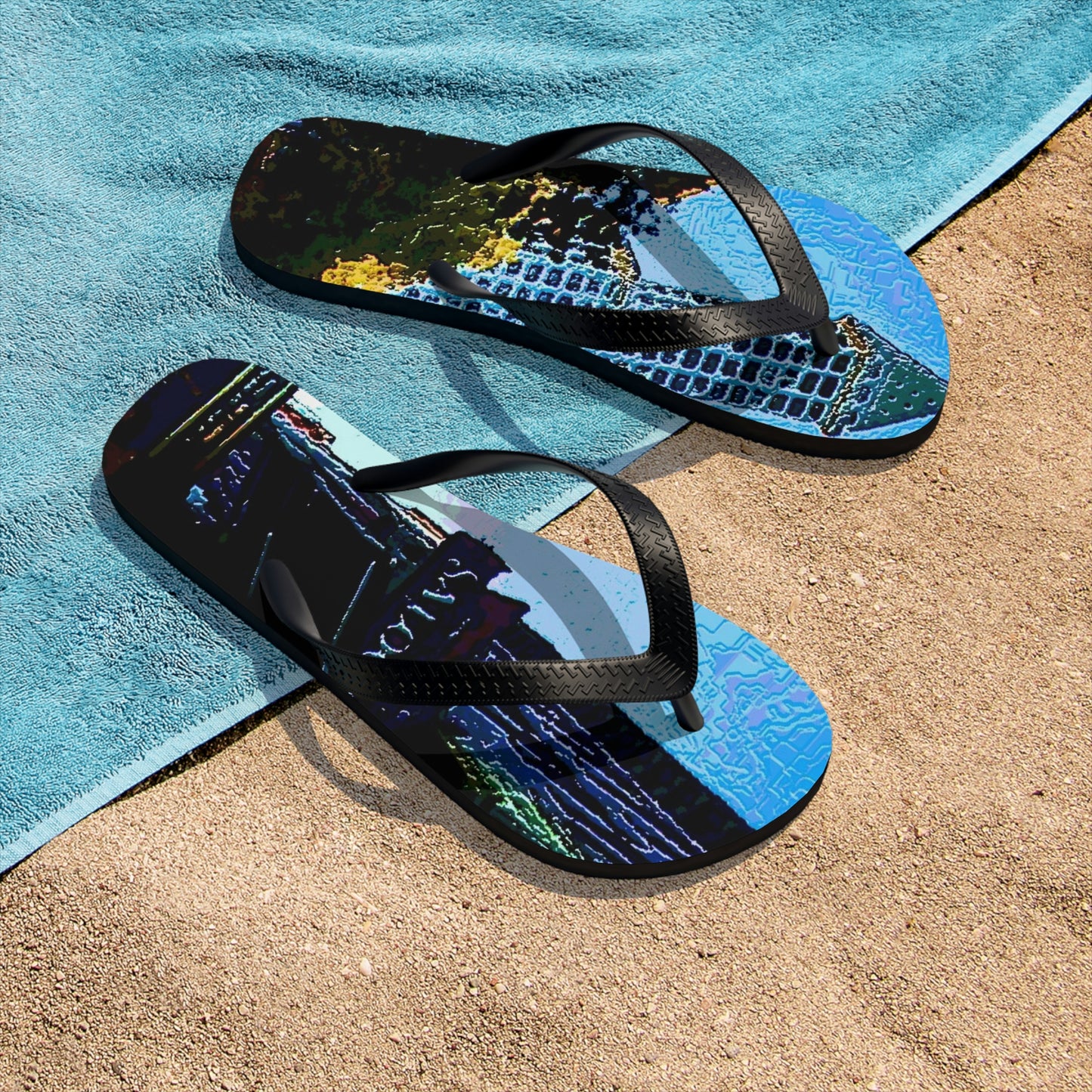 Unisex Flip-Flops ...  Pioneer Square & Smith Tower ... 'That World Famous View' ... Colleague Supplied Photo ... Original Works ...