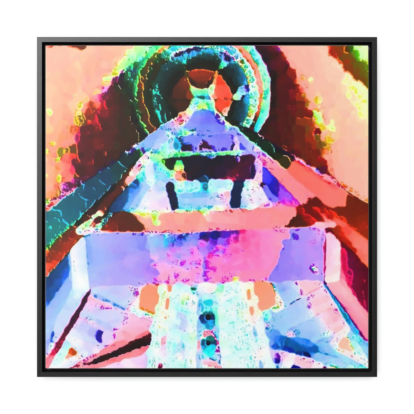 Gallery Canvas Wraps, Square Frame ... "Seattle's World Fair" ... Below Space Needle 'Looking Up' ... On A Very Rainy Morning (Father's Family Photo). ... Original ...