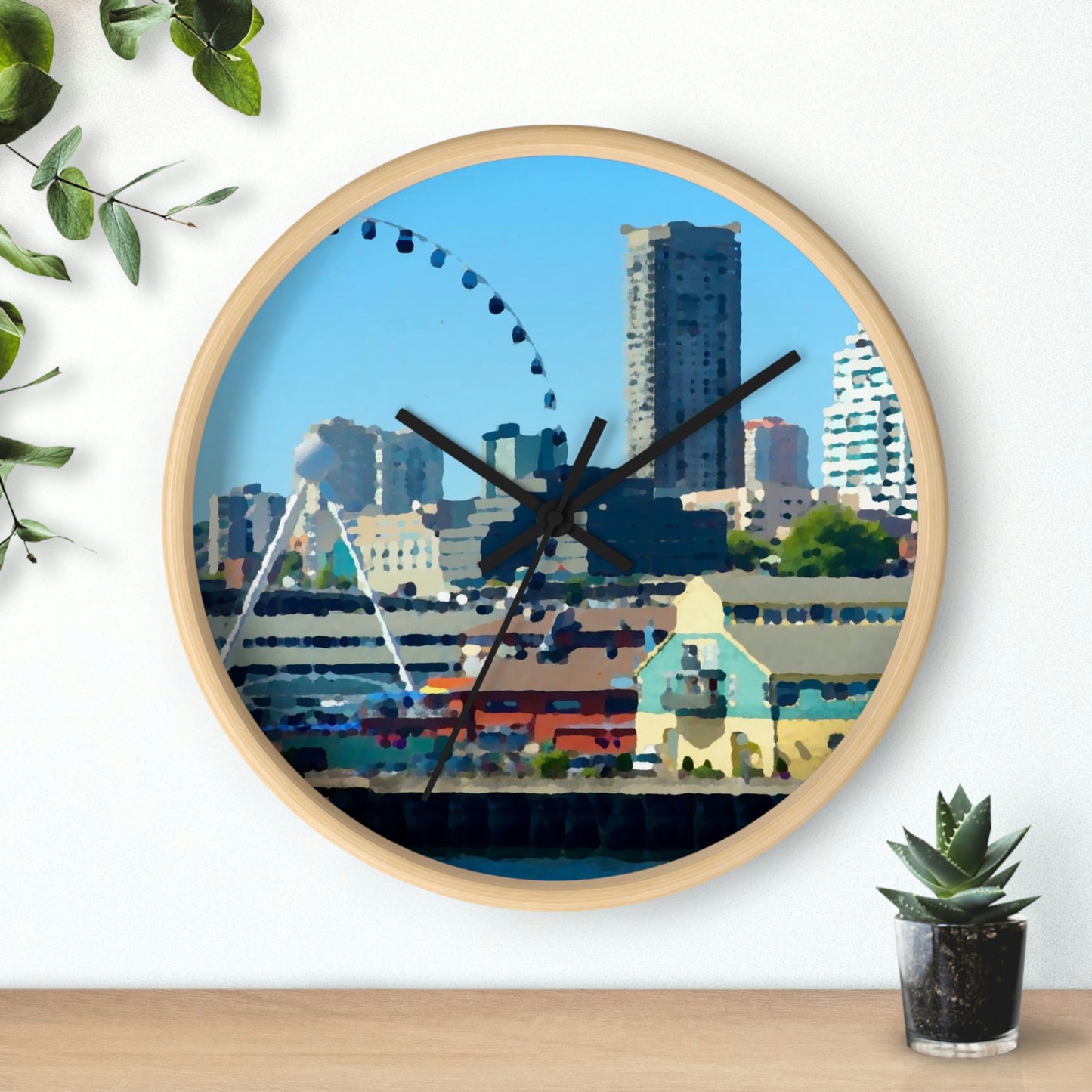 Wall clock ... That Classic Wheel ... 'Seattle's Wheel' ... & Old Classic Waterside Vendors ...  'Family Archives' ... Original Works ...