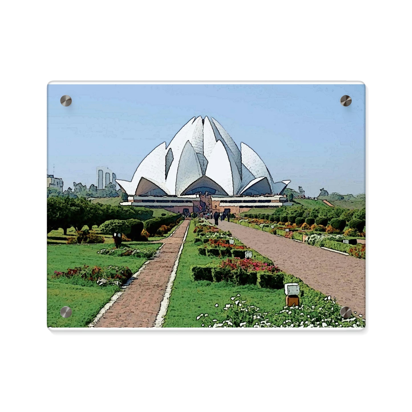 Acrylic Wall Art Panels ... 'Bahai'i House-Of-Worship' ... "Lotus Temple: Delhi, India, 2008" ... Original Works ...