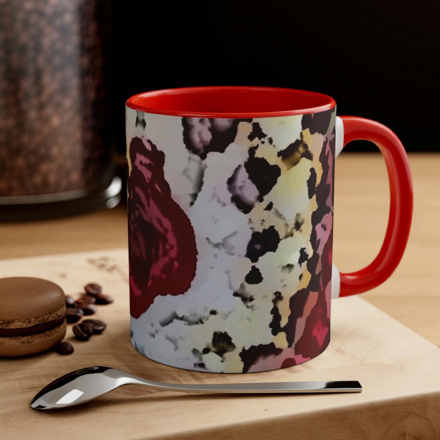 Accent Coffee Mug, 11oz ... "A Friendly Flower" ... Pointsettia 'Pointing' ... Original Works ... (Supplied Photograph) ...