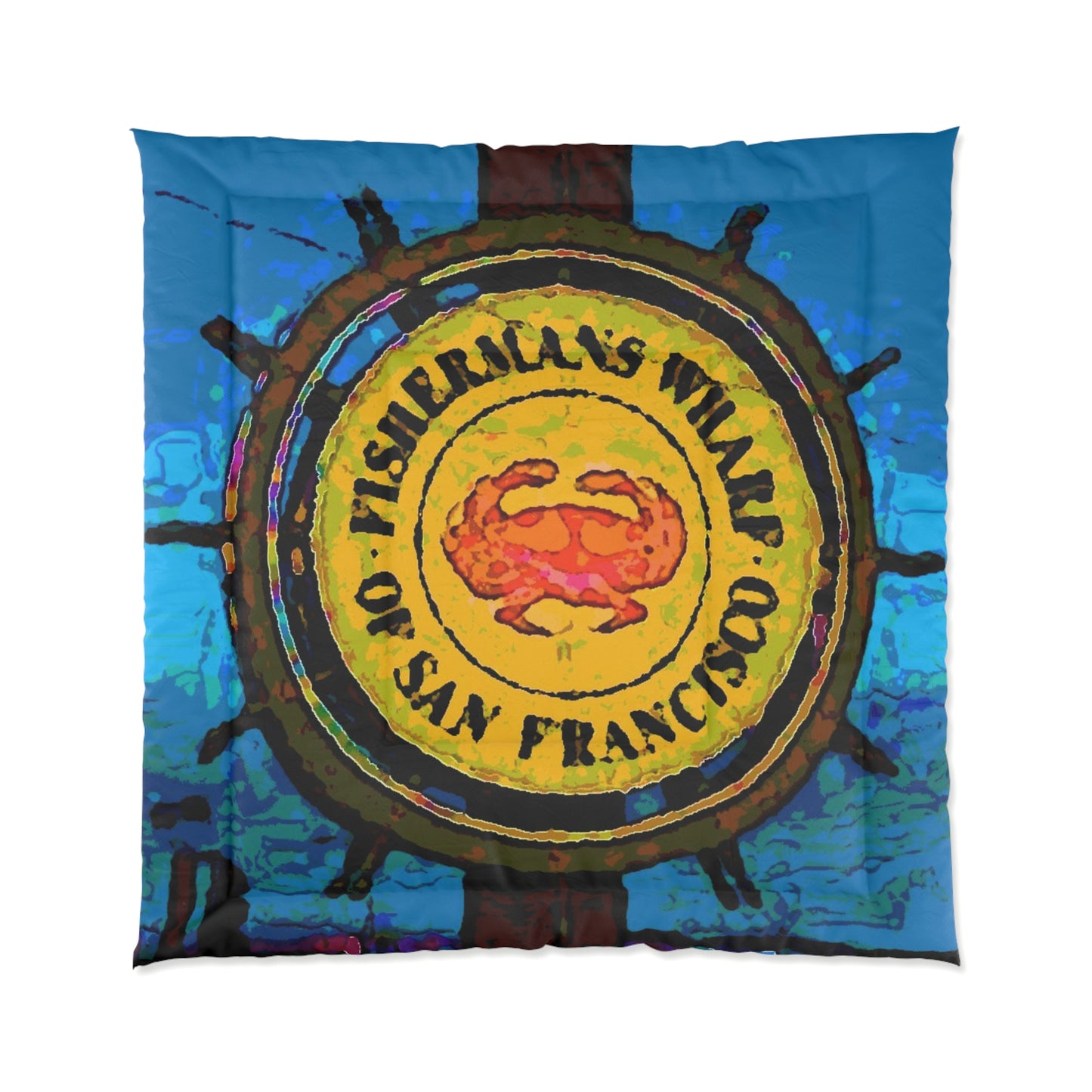 Comforter ... "No.9 Fishermen's Grotto - Fishermen's Wharf, SF, California" ... Family Archives: 1970's ... Original Works ...