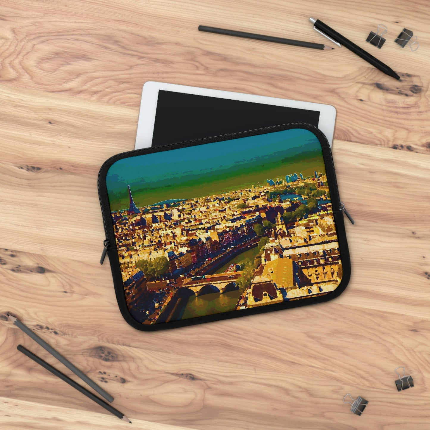 Laptop Sleeve ... Au Paris ... "Along The River Seine" ... Barbara Joan Bonnel-Holt: 1972 ... Original Works ...