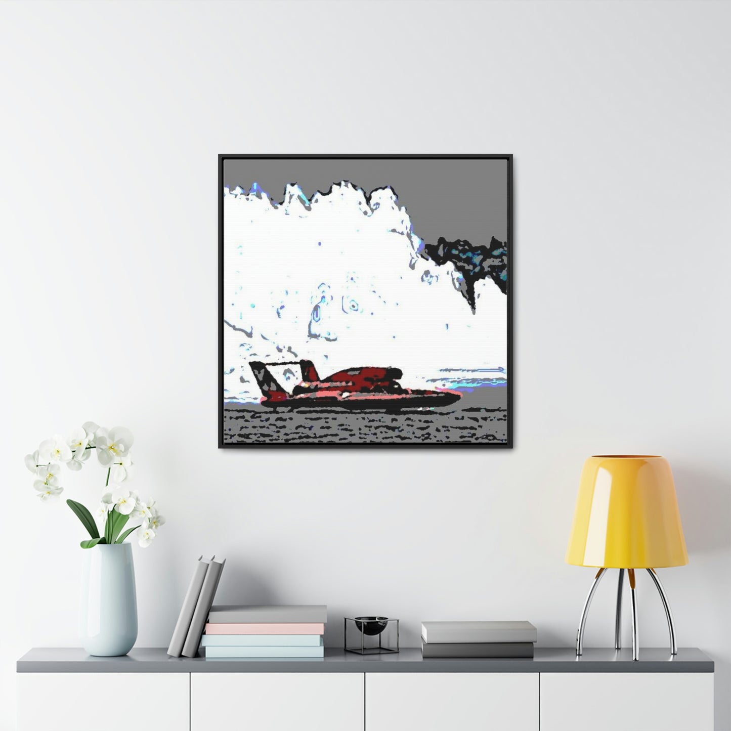 Gallery Canvas Wraps, Square Frame ...  Seattle Columbia Cup On Lake Washington ... "Dave Wilcox Heads For The Win" ... Associate Gift-Photo ... Original Works ...
