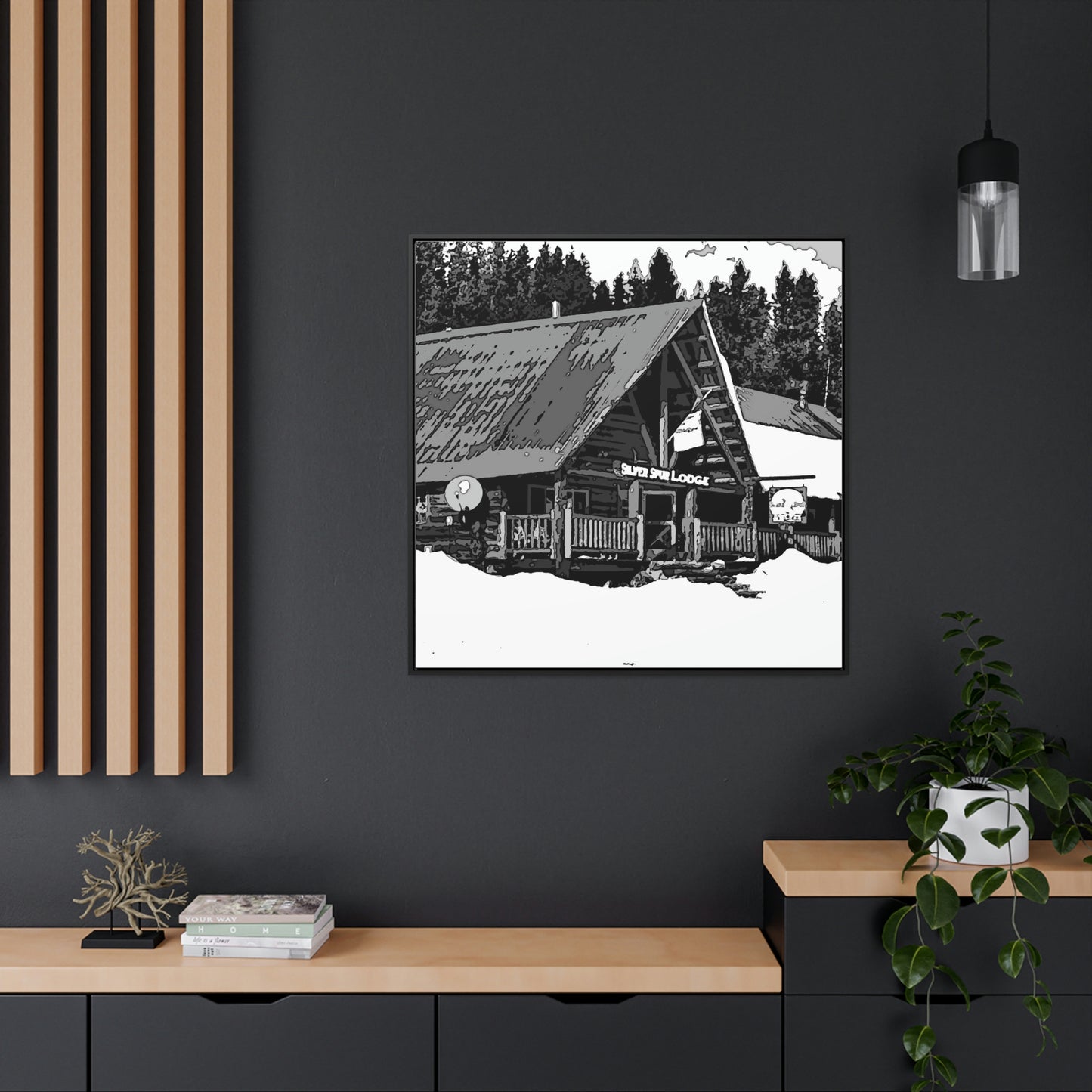 Gallery Canvas Wraps, Square Frame ... A Beautiful Lodge & Back-Country Outfitter In A Mountain Town ... 'Dixie, Idaho, November 2022' ... Original Works ...