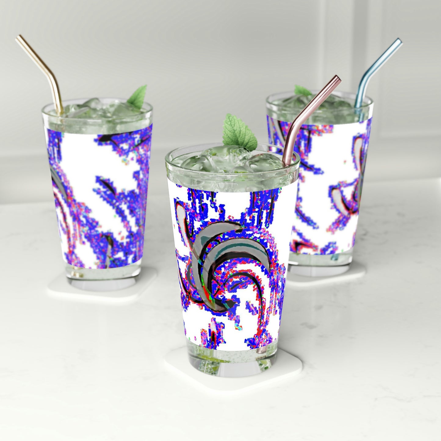 Pint Glass, 16oz ... "Waning Moon" ... Central Idaho ... October 2022 ... Rendering Time: 22 Hours ... Original Works ...