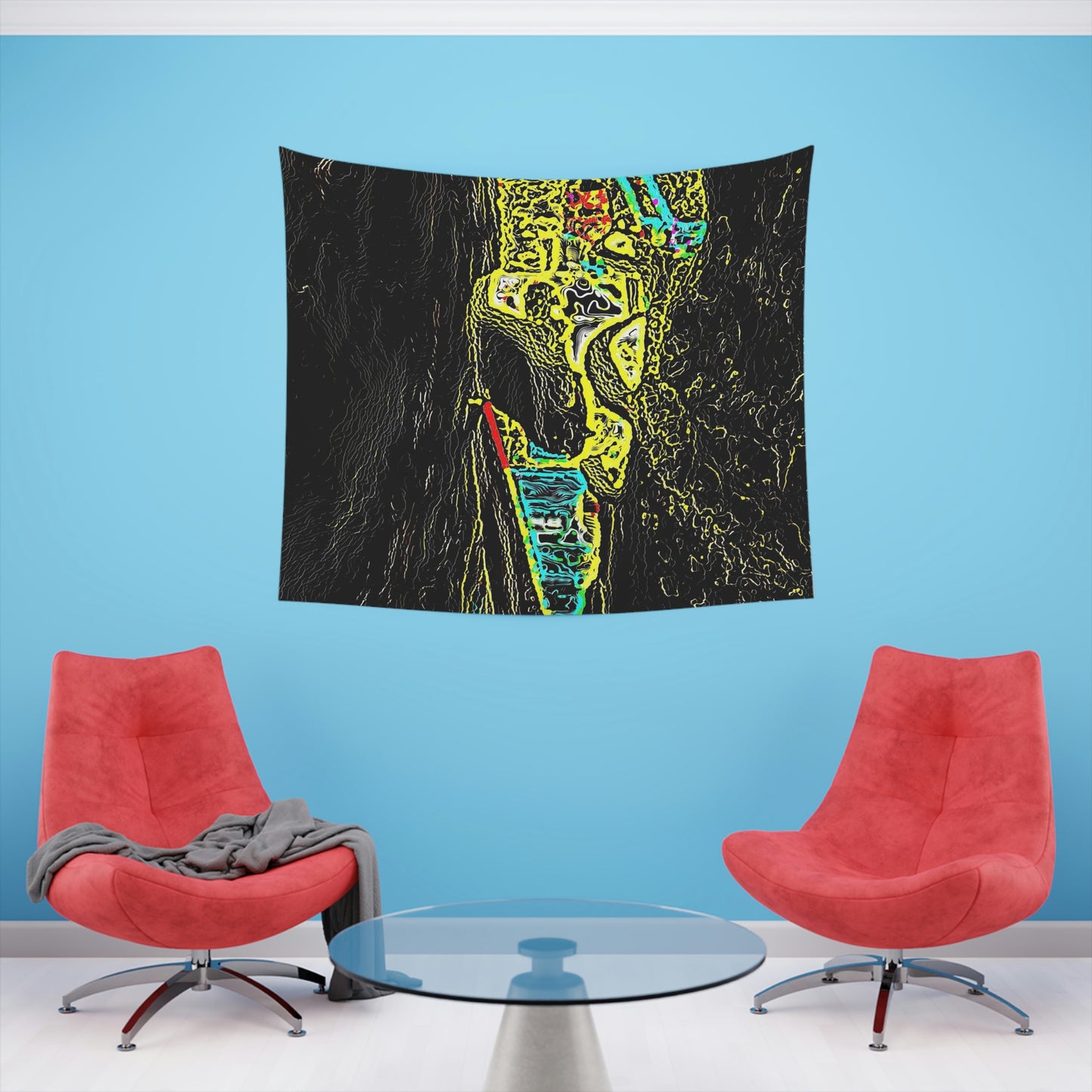 Printed Wall Tapestry ... "Snow Vehicle In Snow Storm At-Rest" ... Circa 12Mar23 ... Central Idaho ... 18-Hours Rendering Time: Original Works ...