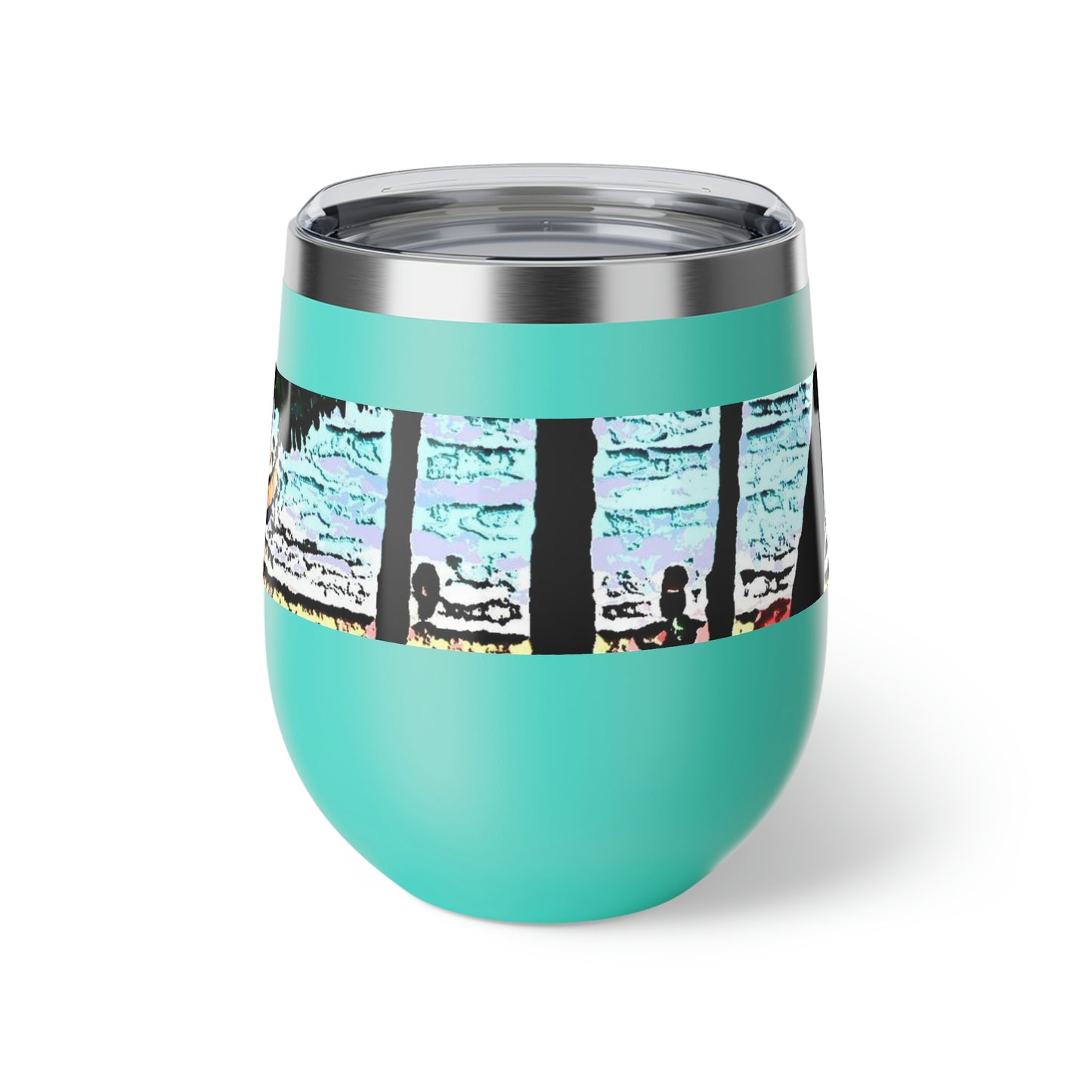 Copper Vacuum Insulated Cup, 12oz ... "A Beautiful Beach Amongst The Palms" ... The Outrigger Waikiki, Honolulu, Oahu ... Original Works ...