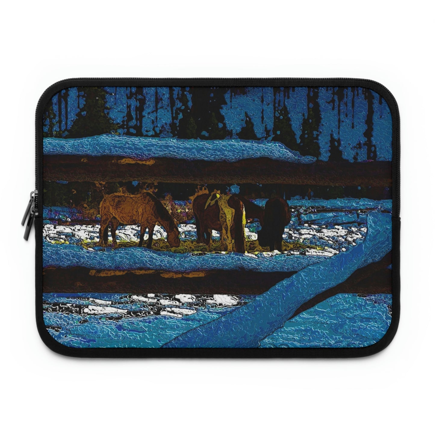 Laptop Sleeve ...  A Horse ... A Saddle ...  Foraging Through The Snow ...  An_Asses 'Cry' ... Central Idaho, November 2022 ...  Original Works ..
