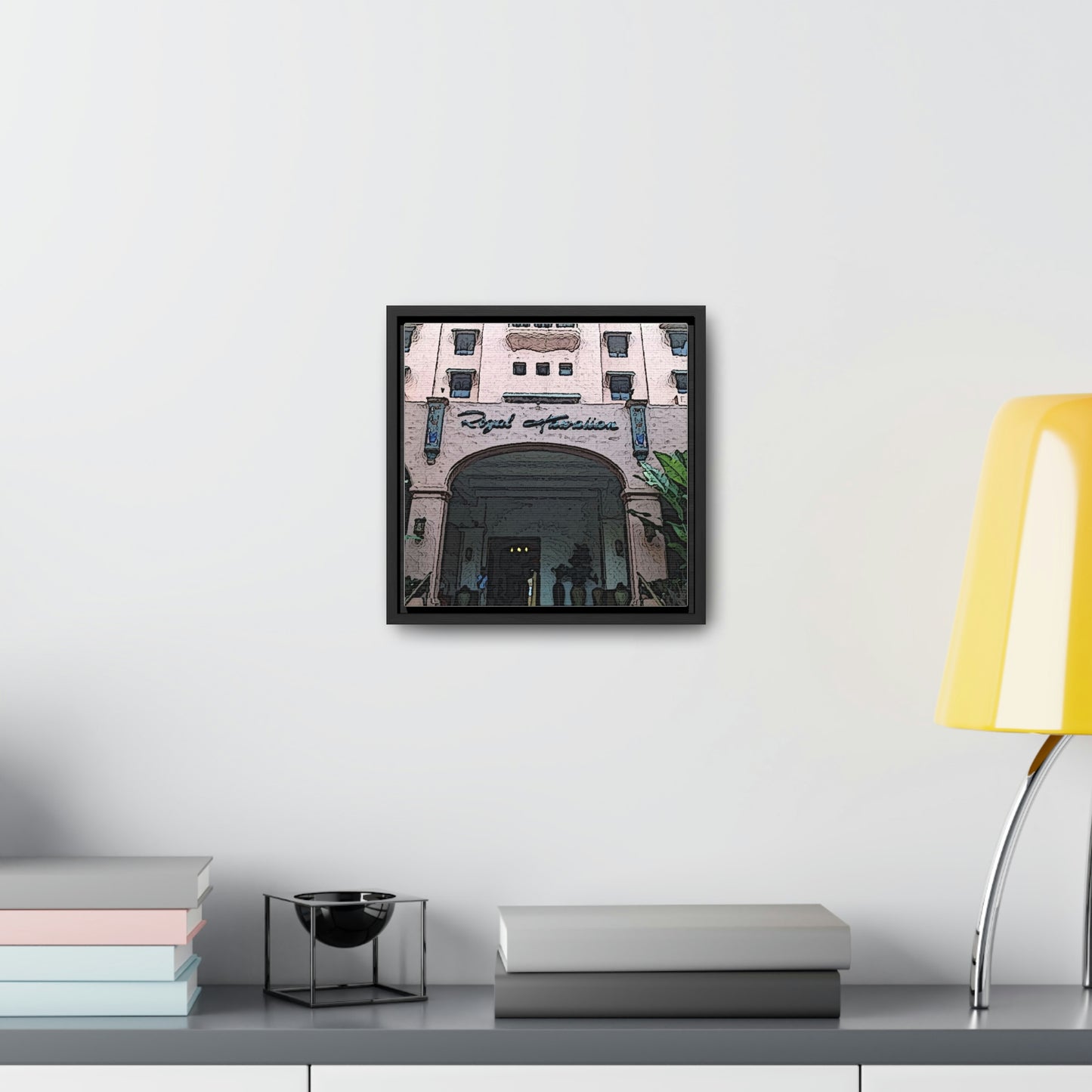 Gallery Canvas Wraps, Square Frame ...  "La Grande Entree" At: 'The Pink Palace' ... The Royal Hawai'ian ... Honolulu, HI ... '27Oct2014' ... Original Works ...