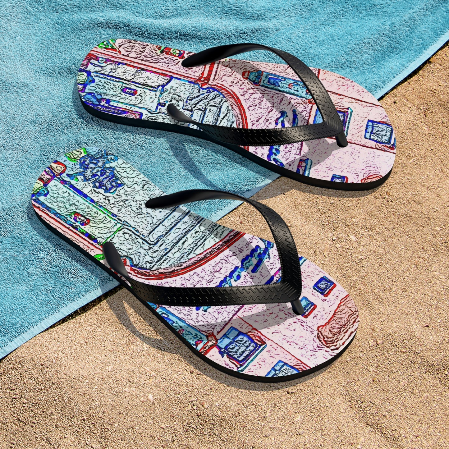 Unisex Flip-Flops ... "La Grande Entree" At: 'The Pink Palace' ... The Royal Hawai'ian ... Honolulu, HI ... '27Oct2014' ... Original Works ...