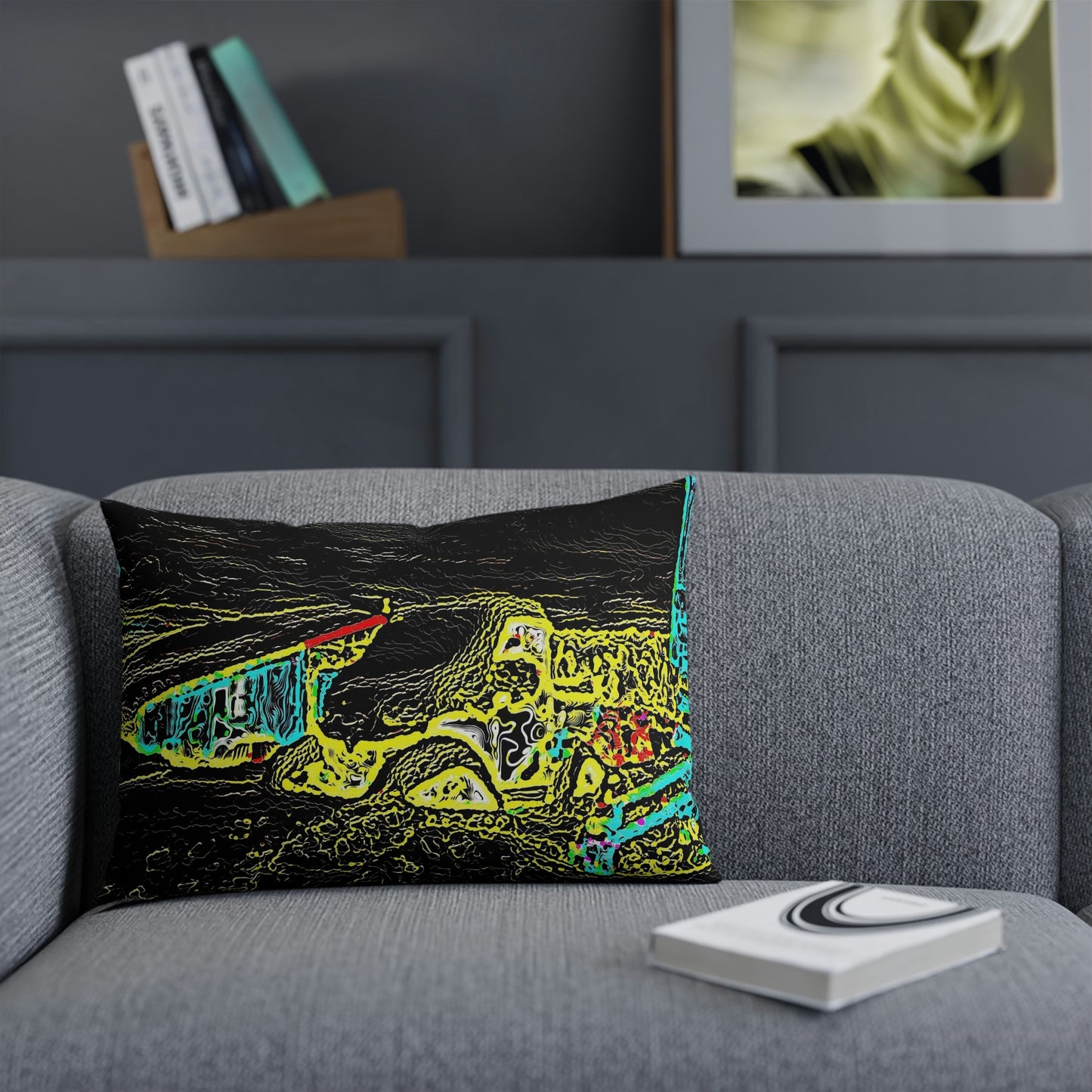 Cushion ...  "Snow Vehicle In Snow Storm At-Rest" ... Circa 12Mar23 ... Central Idaho ... 18-Hours Rendering Time: Original Works ...