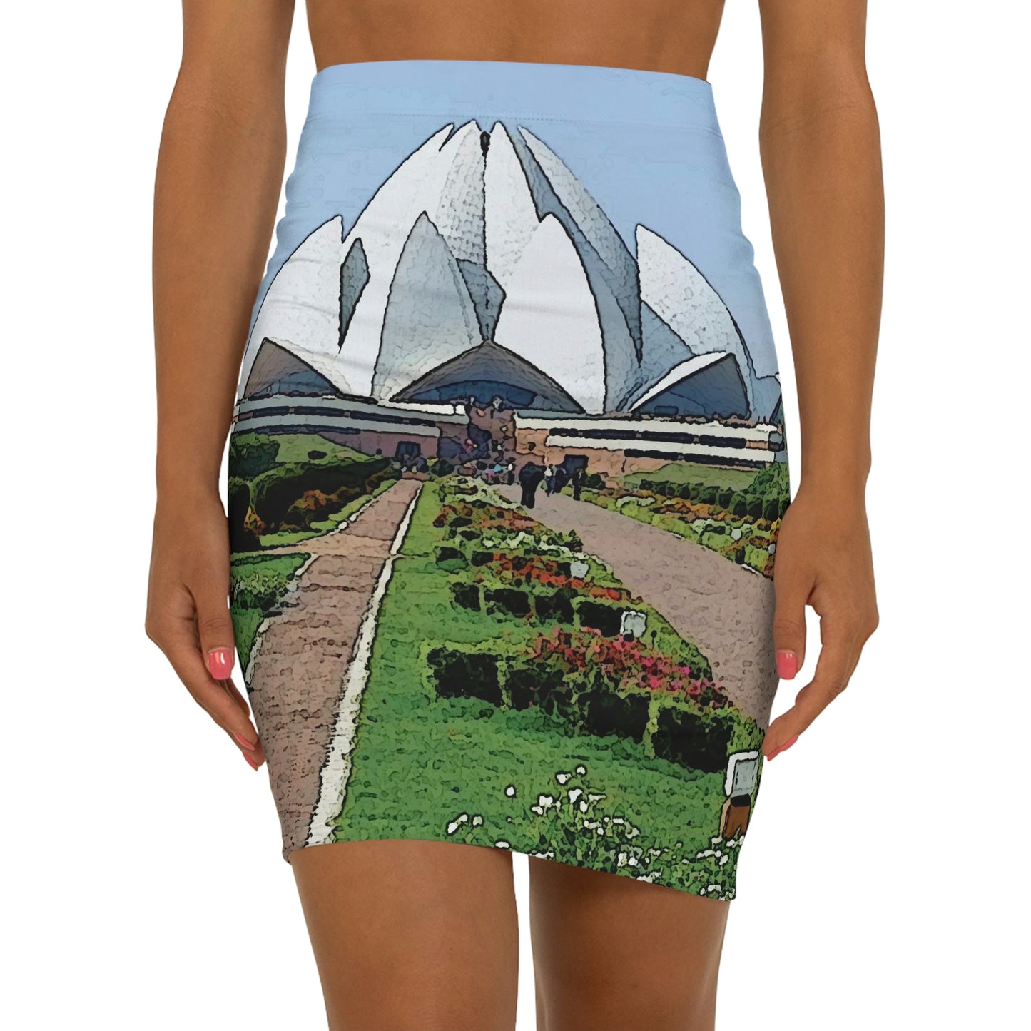 Women's Mini Skirt ... 'Bahai'i House-Of-Worship' ... "Lotus Temple: Delhi, India, 2008" ... Original Works ...