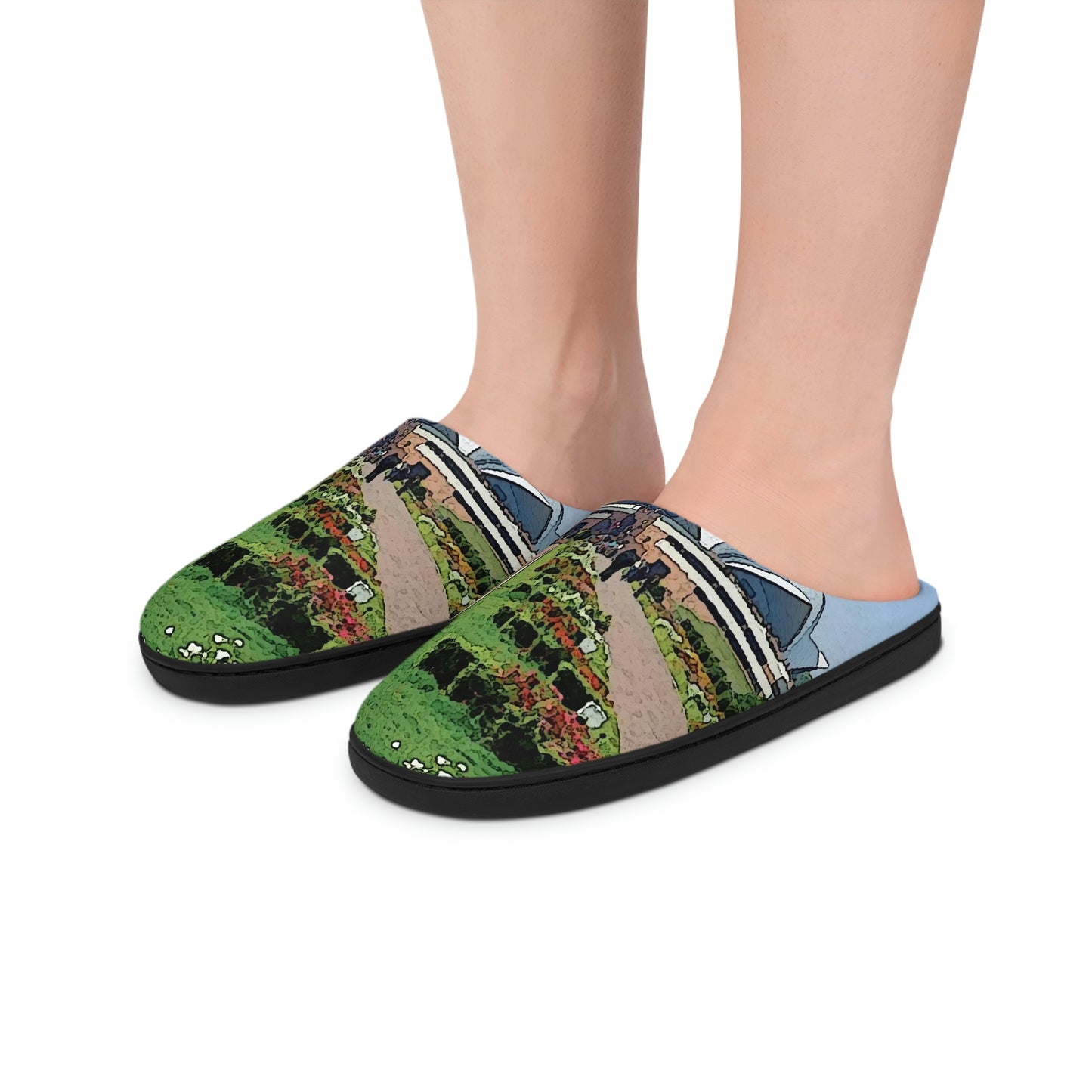 Men's Indoor Slippers ... 'Bahai'i House-Of-Worship' ... "Lotus Temple: Delhi, India, 2008" ... Original Works ...