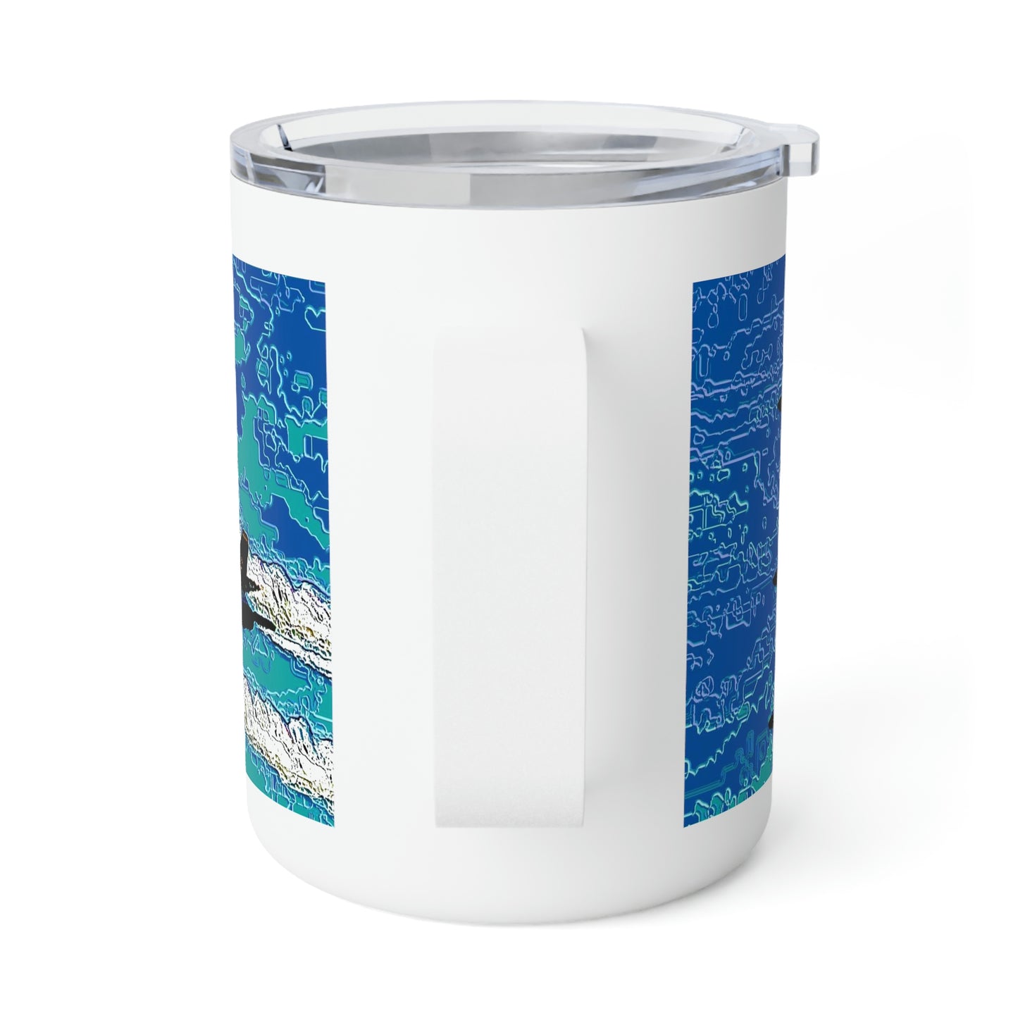 Insulated Coffee Mug, 10oz  ... Seattle Seafair ..."Blue Angels Run Over Lake Washington" ... Circa Mid 1980's ... Dr FJ Holt ... Original Works ...