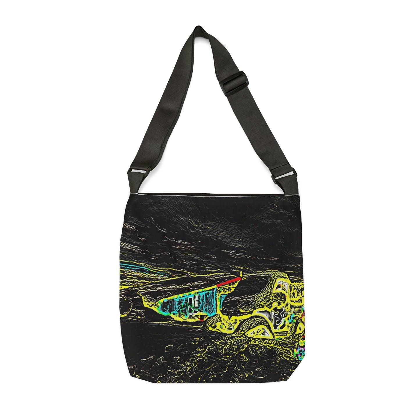 Adjustable Tote Bag (AOP) ... "Snow Vehicle In Snow Storm At-Rest" ... Circa 12Mar23 ... Central Idaho ... 18-Hours Rendering Time: Original Works ...