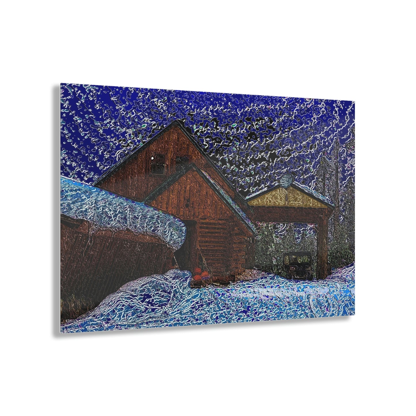 Acrylic Prints ... Van Gogh-Ian 'Inspired' Mountain Winter Paradise ... November 2022 ... Rhett Creek, Idaho ... Original Works ...