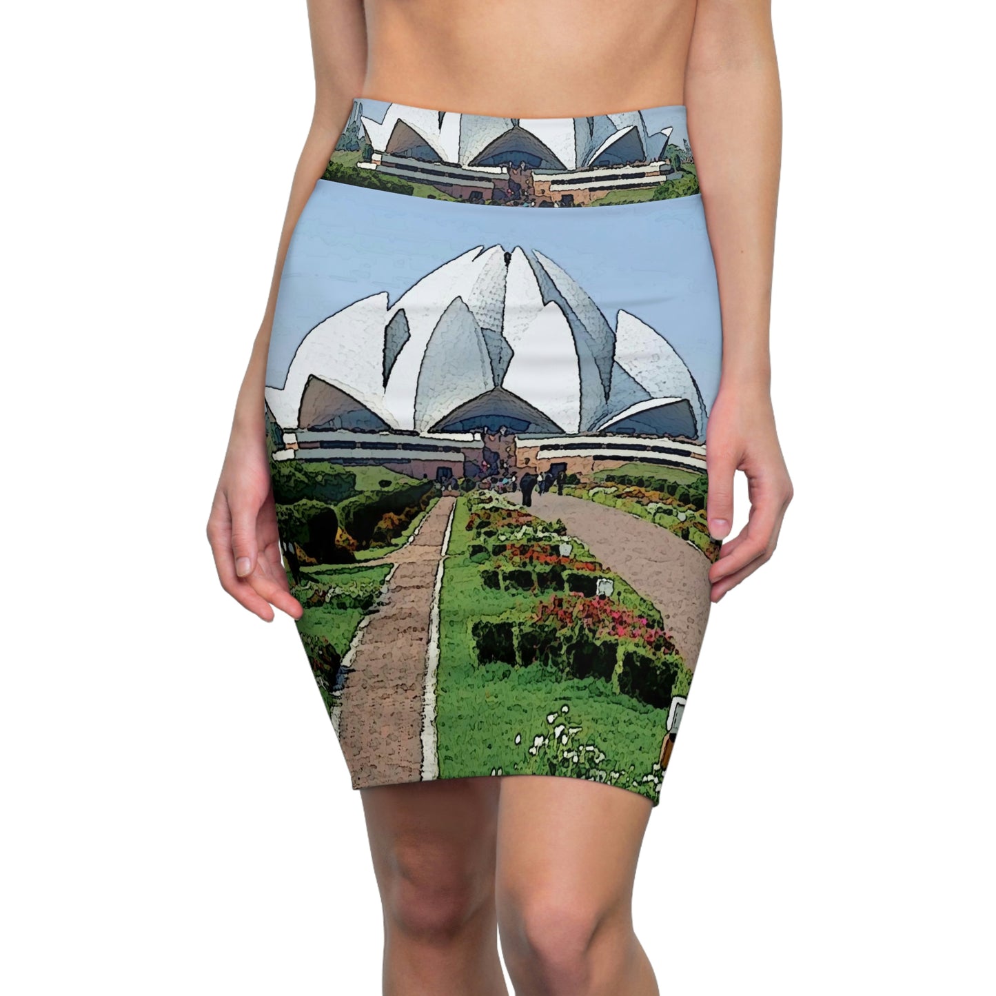 Women's Pencil Skirt ... 'Bahai'i House-Of-Worship' ... "Lotus Temple: Delhi, India, 2008" ... Original Works ...
