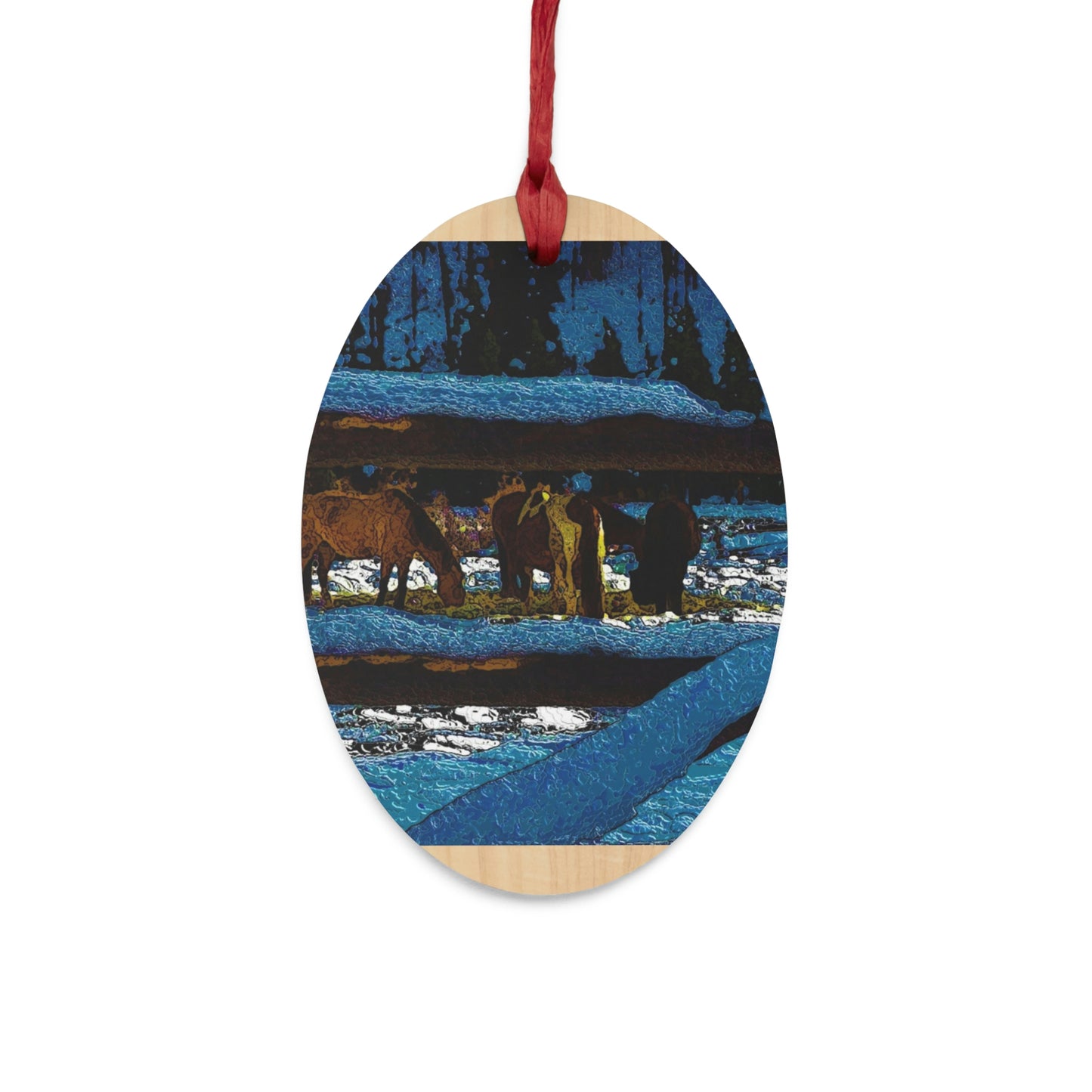 Wooden Ornaments ...  A Horse ... A Saddle ...  Foraging Through The Snow ...  An_Asses 'Cry' ... Central Idaho, November 2022 ...  Original Works ..
