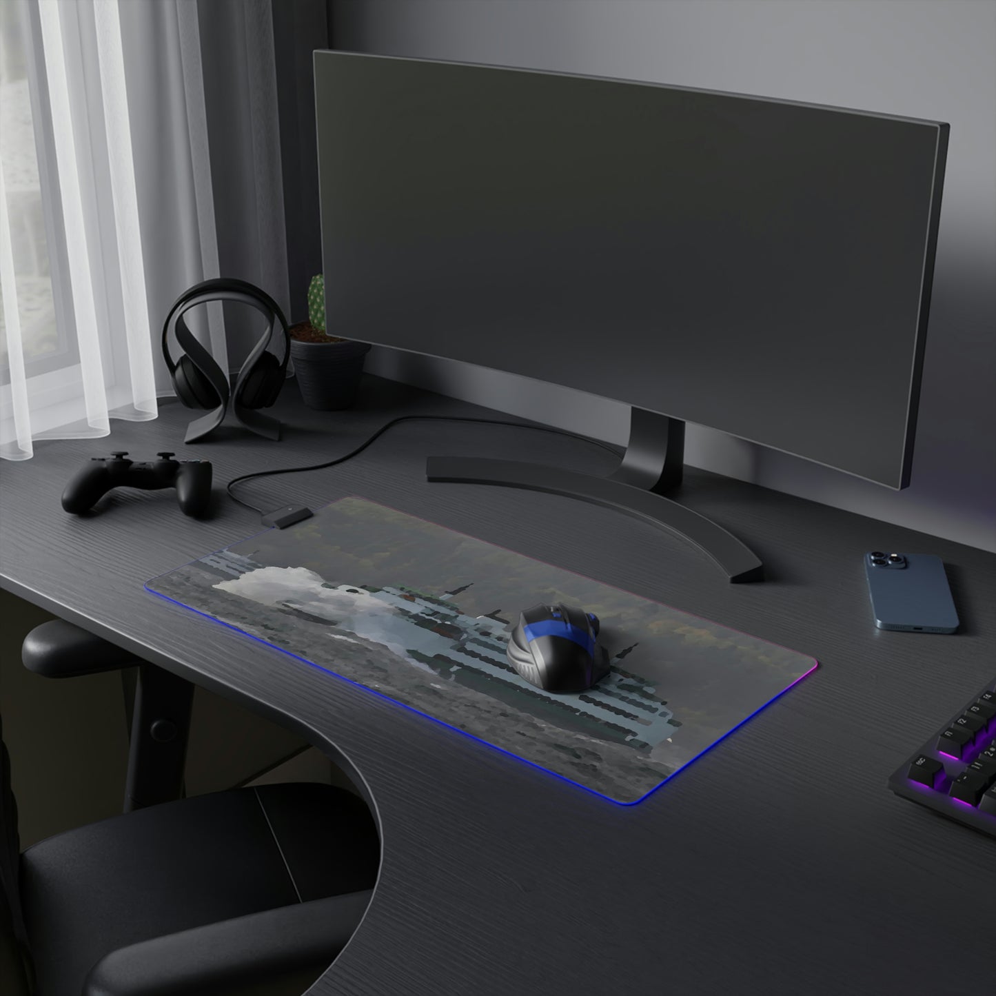 LED Gaming Mouse Pad ... WADOT Ferry Crossing ... "A Very Rough Day" ... Mulkiteo Route ... Family Archives ... Early 1990's' ... Original Works ...