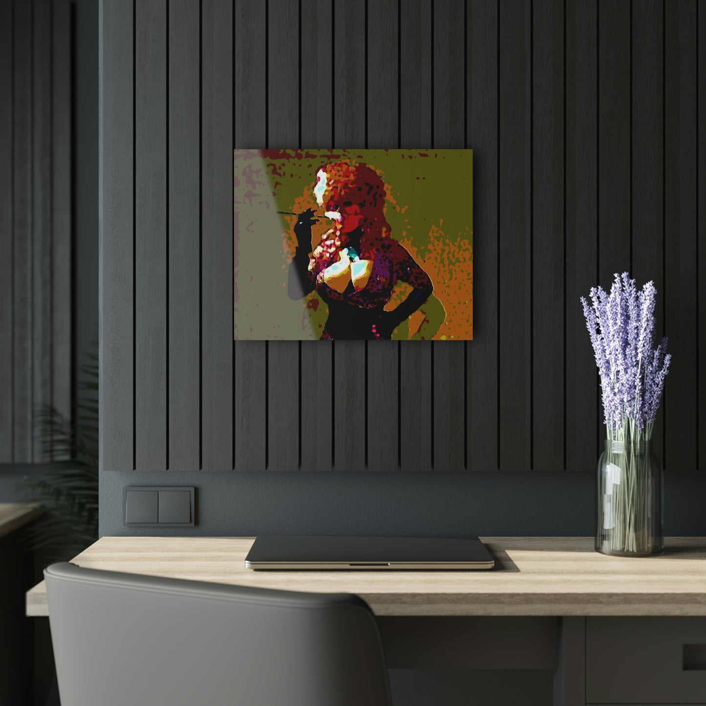 Acrylic Prints (French Cleat Hanging) ...  A Colleague Overseas ... 'Enjoying A Fag' ... Original Works ... "April Fools 2023" ... Hot-Tranny-Smoke ...
