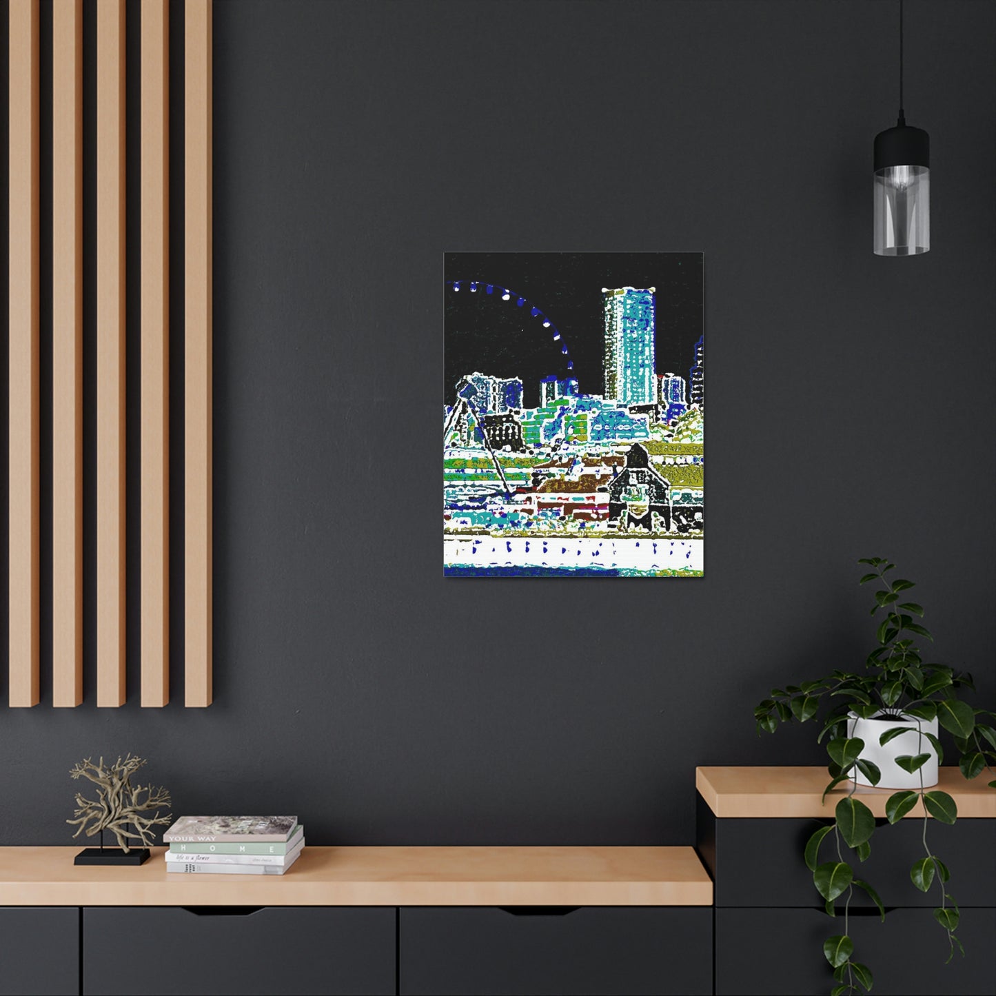 Satin Canvas, Stretched ... That Classic Wheel ... 'Seattle's Wheel' ... & An Old Classic Waterside Vendors ...  'Family Archives' ... Original Works ...