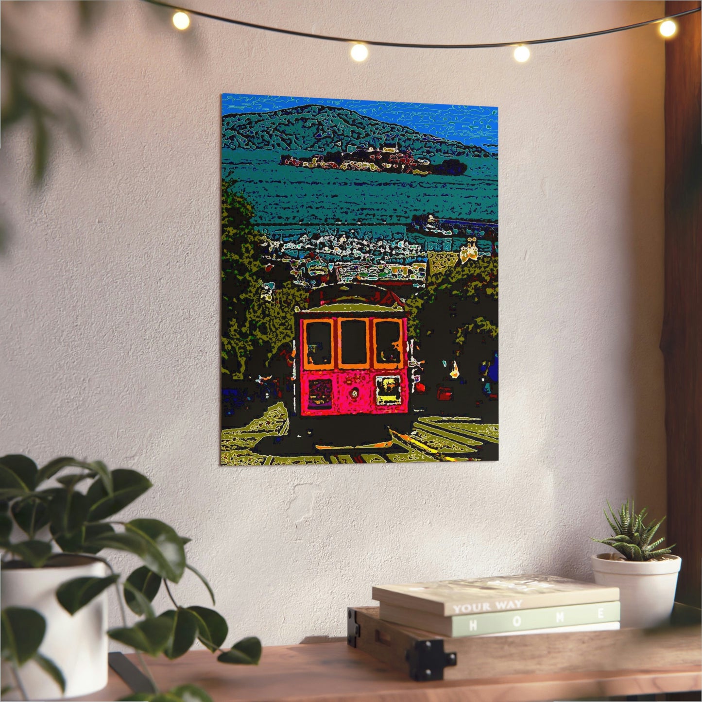 Aluminum Composite Panels ... San Francisco ... 'A Rice-A-Roni-Treat' ... Family Archives ... Cable Car Descends Hill Towards Alcatraz Island ... Original Works ...