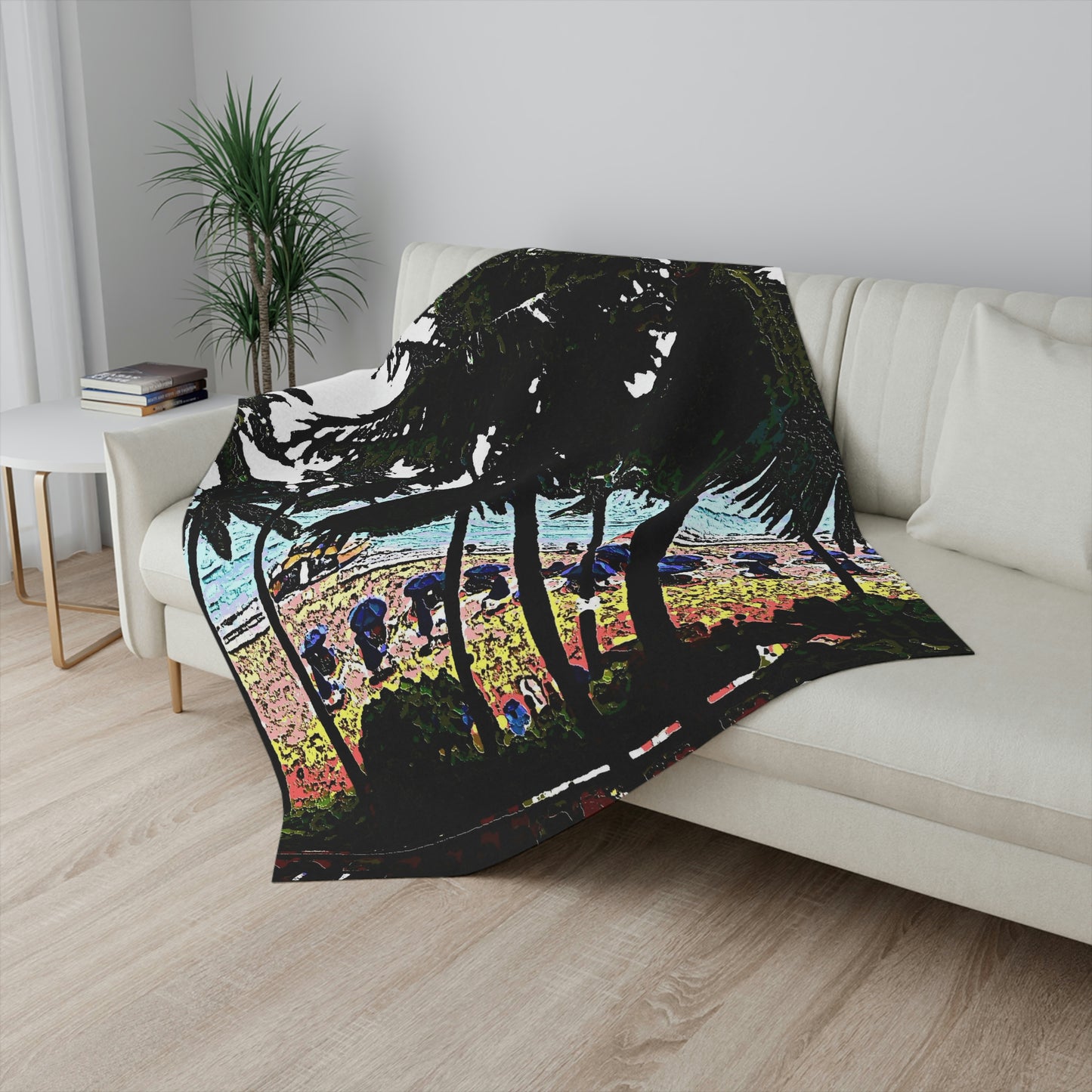Sherpa Blanket ..."A Beautiful Beach Amongst The Palms" ... The Outrigger Waikiki, Honolulu, Oahu ... Original Works ...