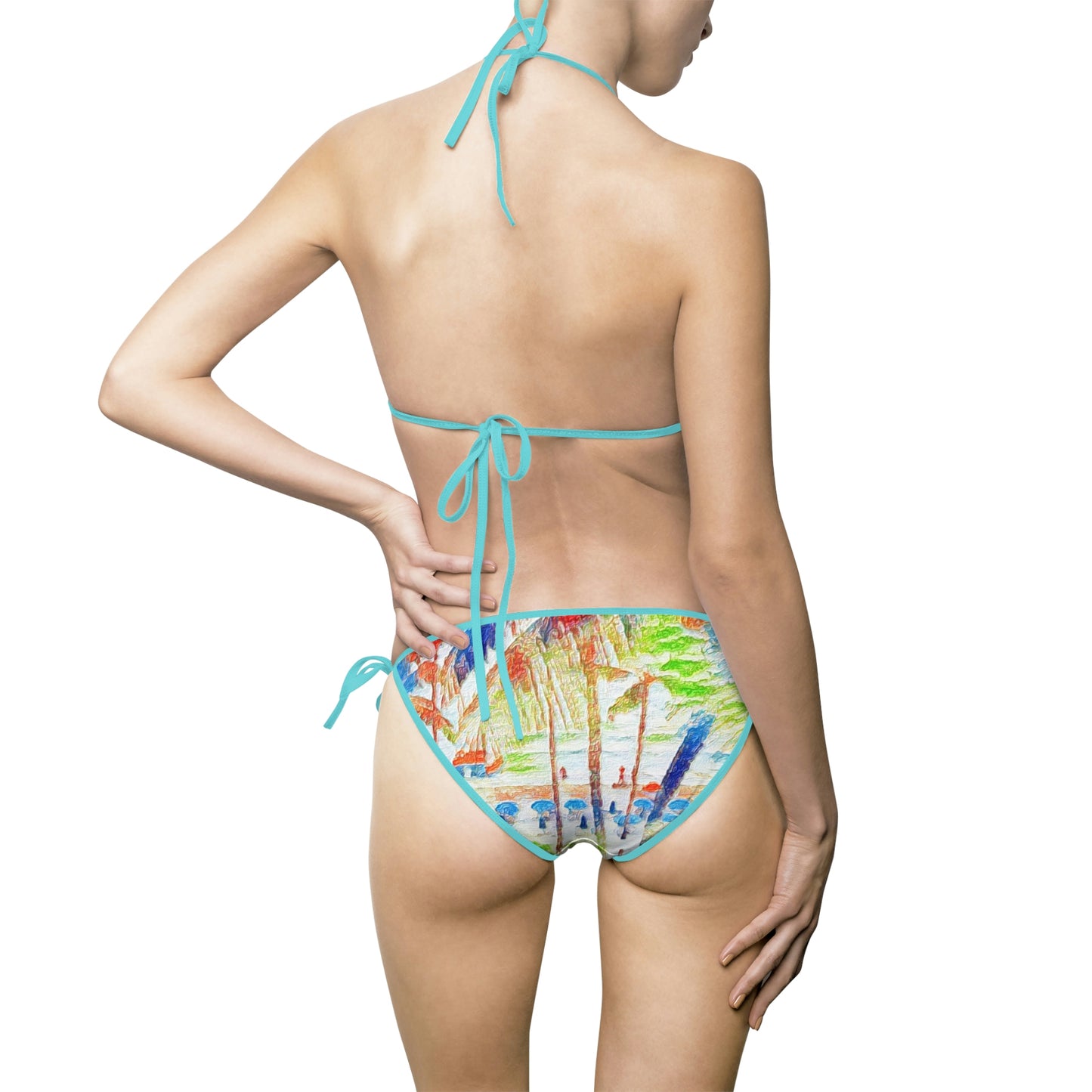 Women's Bikini Swimsuit (AOP) ... "The Royal Hawai'ian: Waikiki Beach_Beach" ... Honolulu, HI ... October 2014 (Halloween) ... Original Works ...