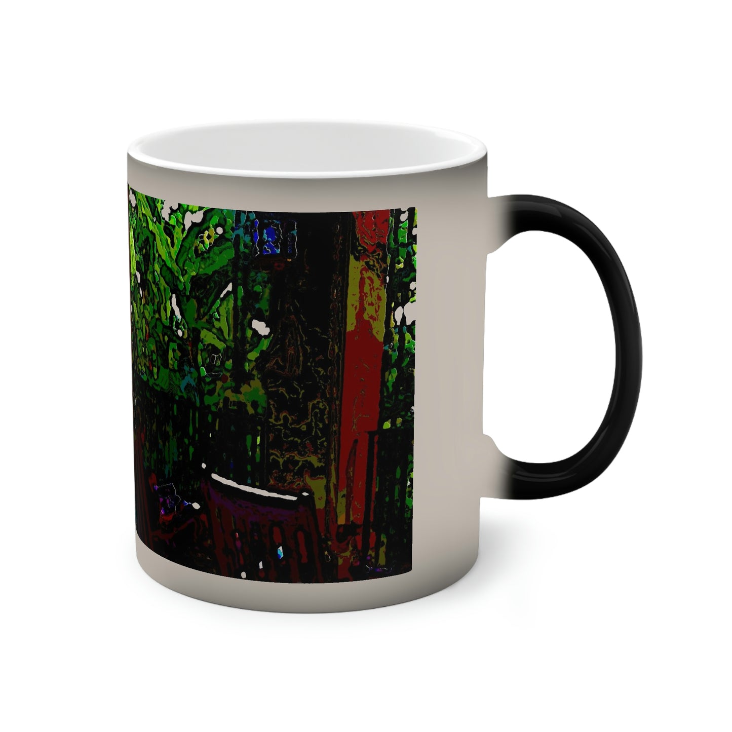 Color-Changing Mug, 11oz ...  Lanai & Rocking Chairs At: 'The Pink Palace' ... The Royal Hawai'ian ... Honolulu, HI ... '27Oct2014' ... Original Works ...