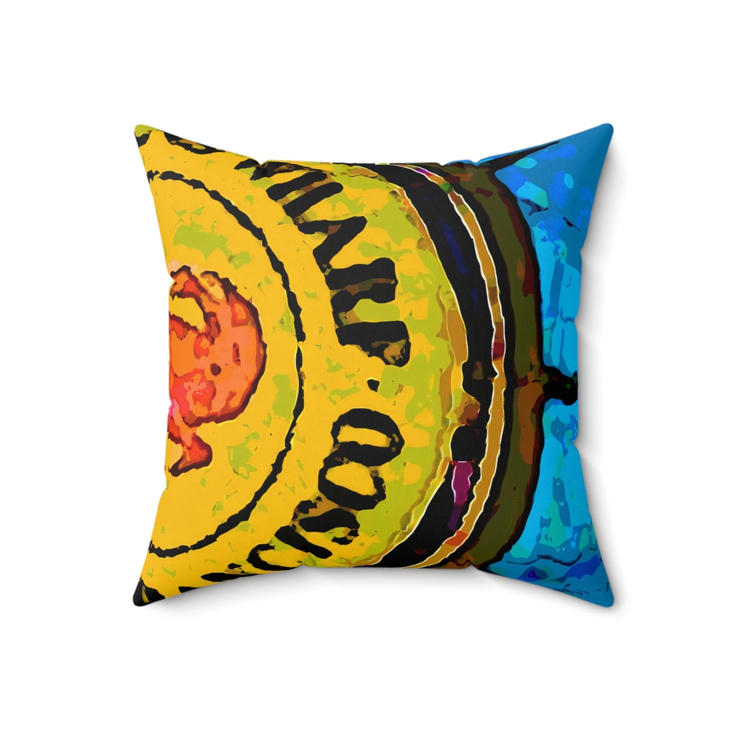Faux Suede Square Pillow ... "No.9 Fishermen's Grotto - Fishermen's Wharf, SF, California" ... Family Archives: 1970's ... Original Works ...