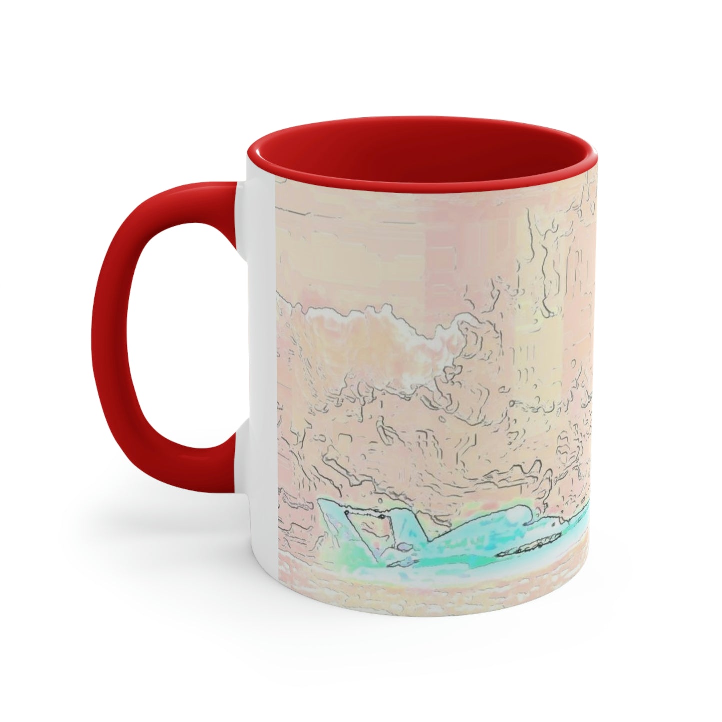 Accent Coffee Mug, 11oz ... Seattle Columbia Cup On Lake Washington ... "Dave Wilcox Heads For The Win" ... Associate Gift-Photo ... Original Works ...