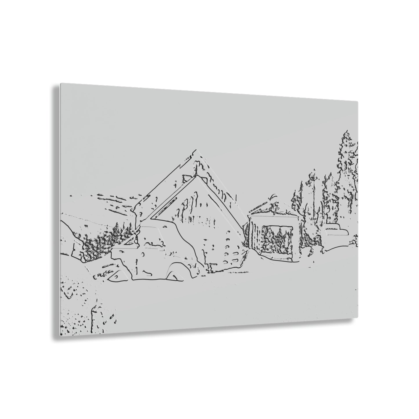 Acrylic Prints ... After An Intense Snow Storm ... 'Digging Out' ... A Vehicle & Cabin "In The Mountains" ... March 2023 ... Original Works ...